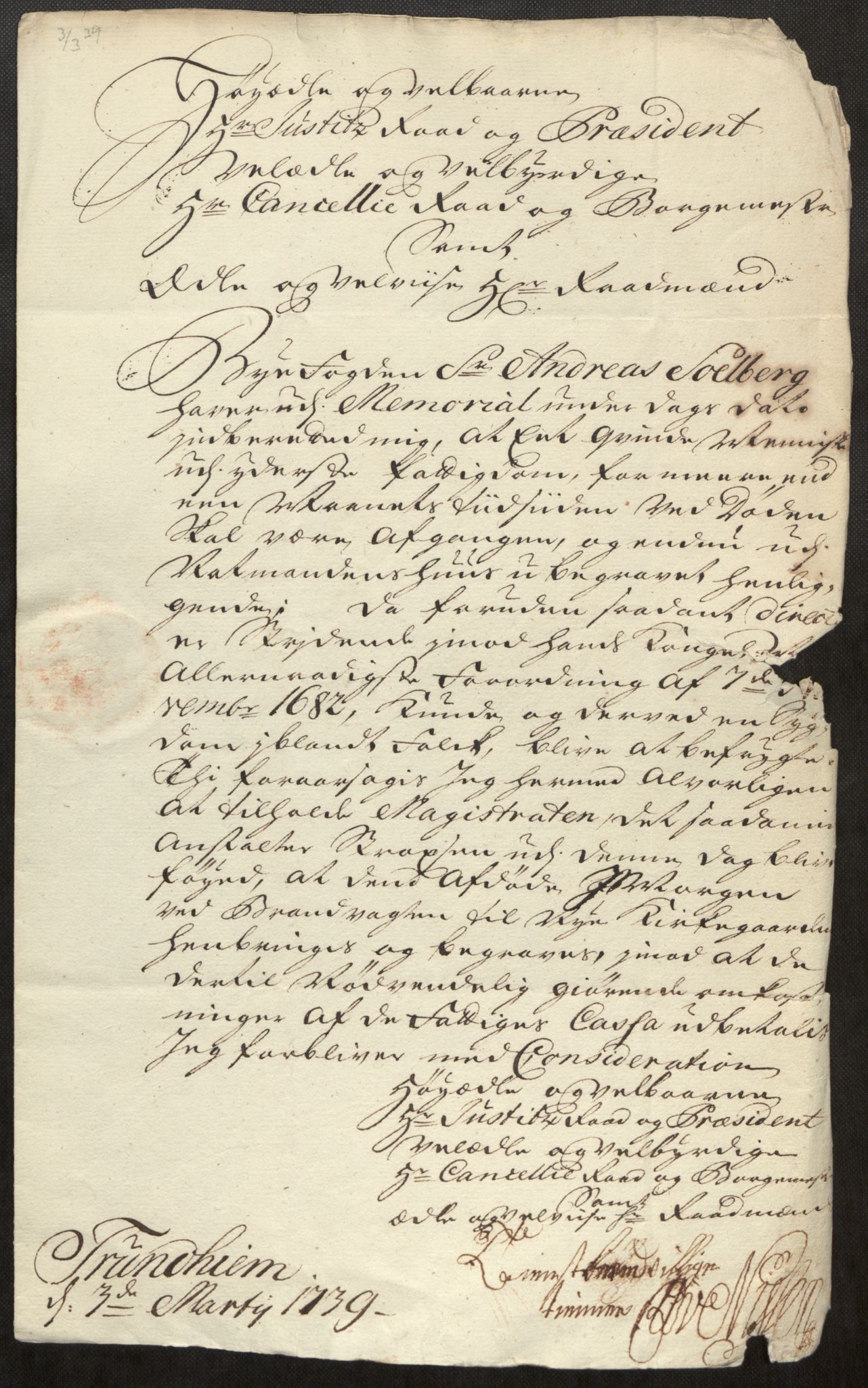 Trondheim magistrat, SAT/A-4372/F/Fb/L0009: Nattmannstjenesten, skriv, 1722-1803