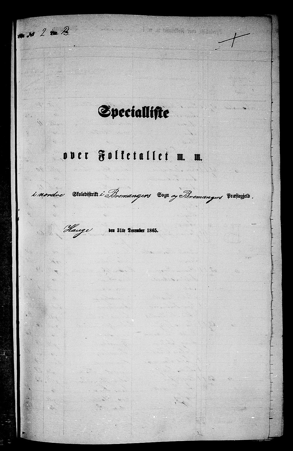 RA, Folketelling 1865 for 1438P Bremanger prestegjeld, 1865, s. 35