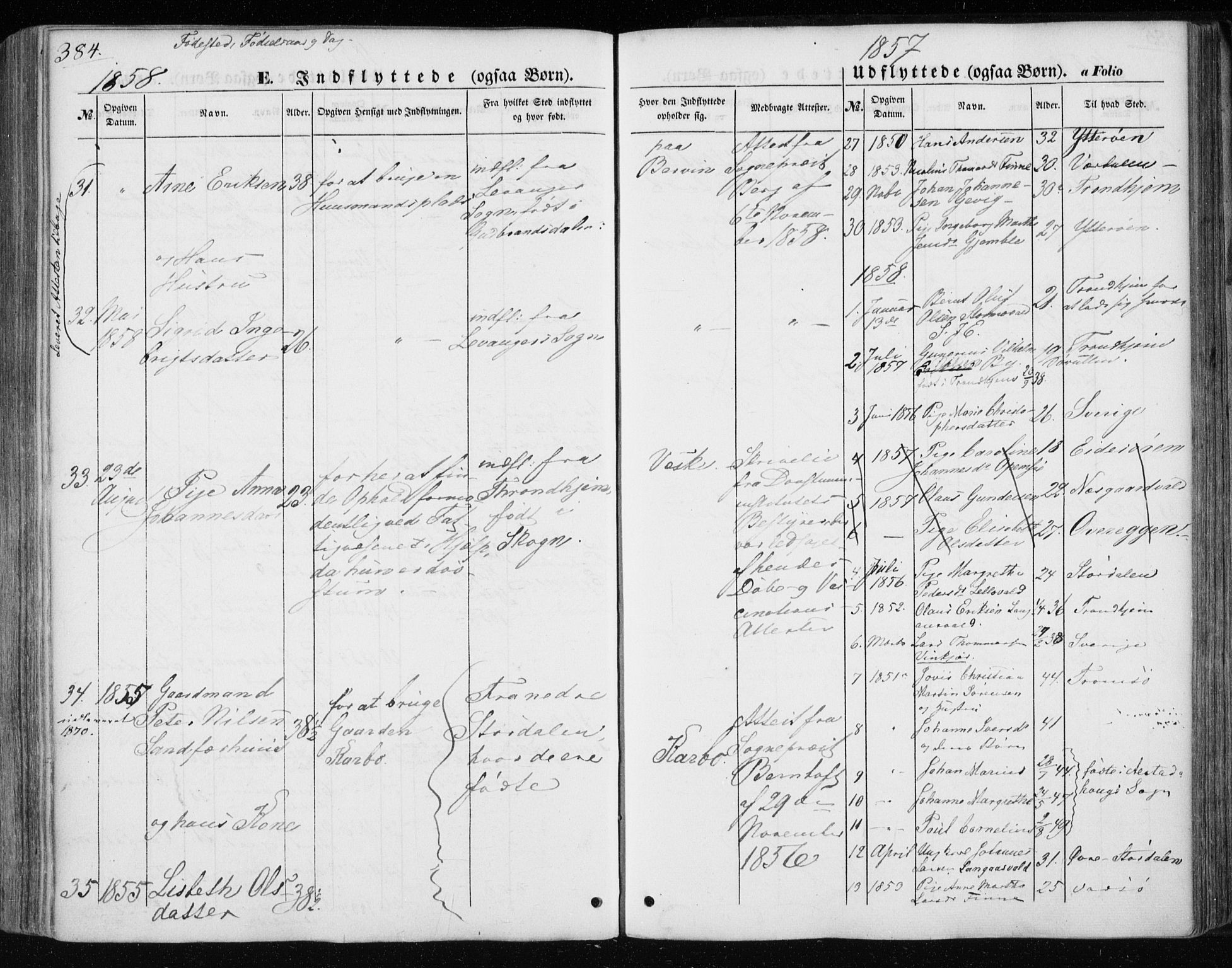 Ministerialprotokoller, klokkerbøker og fødselsregistre - Nord-Trøndelag, SAT/A-1458/717/L0154: Ministerialbok nr. 717A07 /1, 1850-1862, s. 384