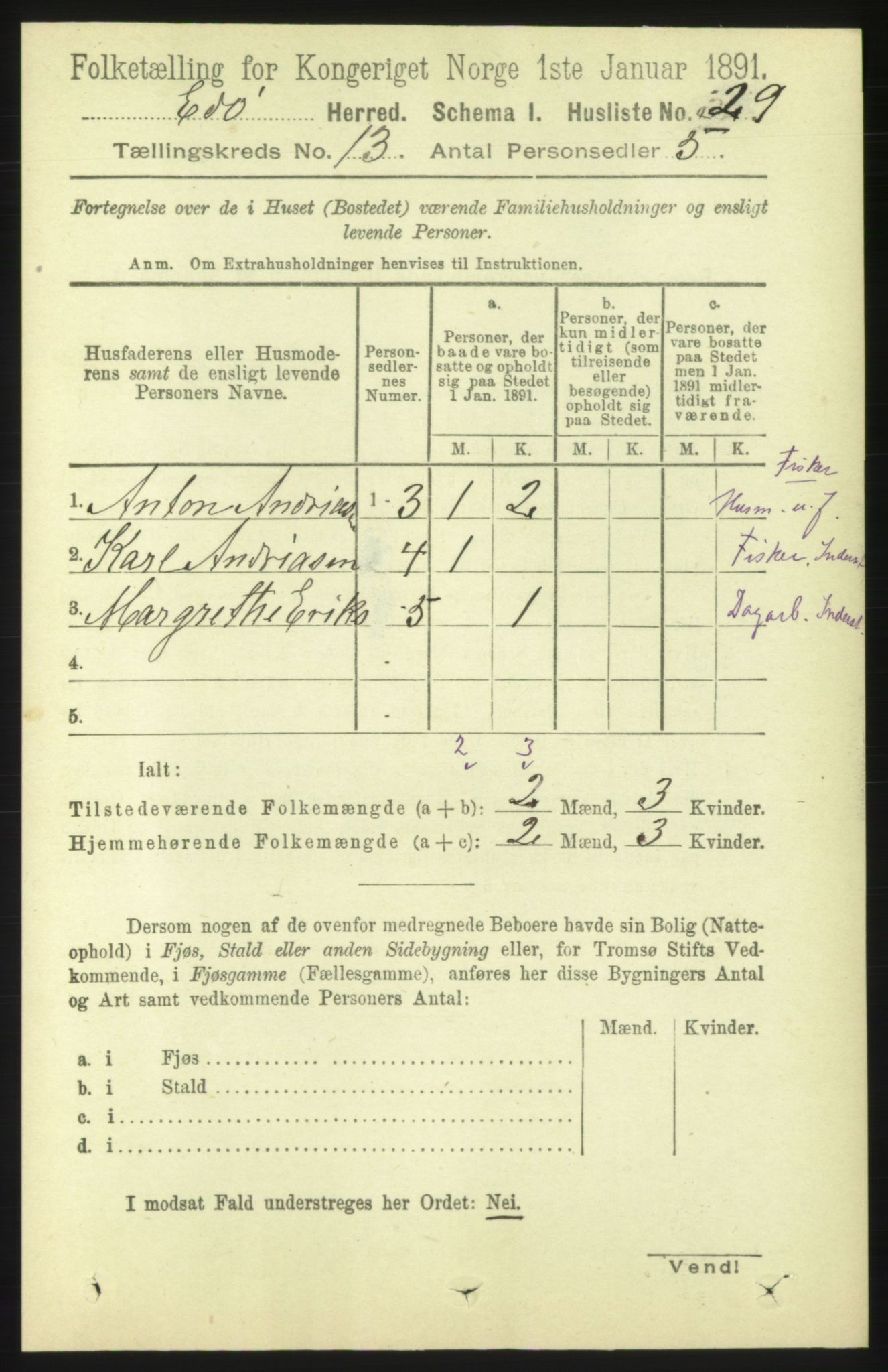 RA, Folketelling 1891 for 1573 Edøy herred, 1891, s. 3670