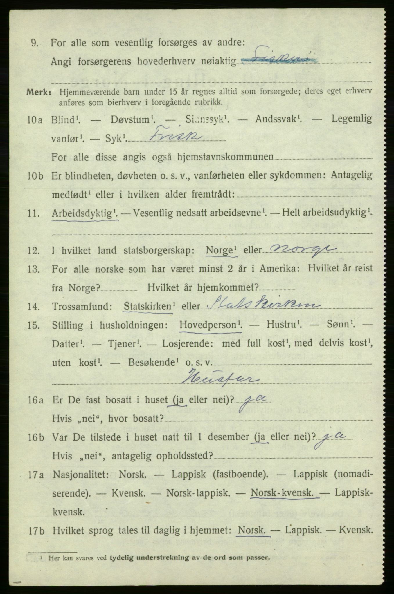 SATØ, Folketelling 1920 for 2013 Talvik herred, 1920, s. 3857