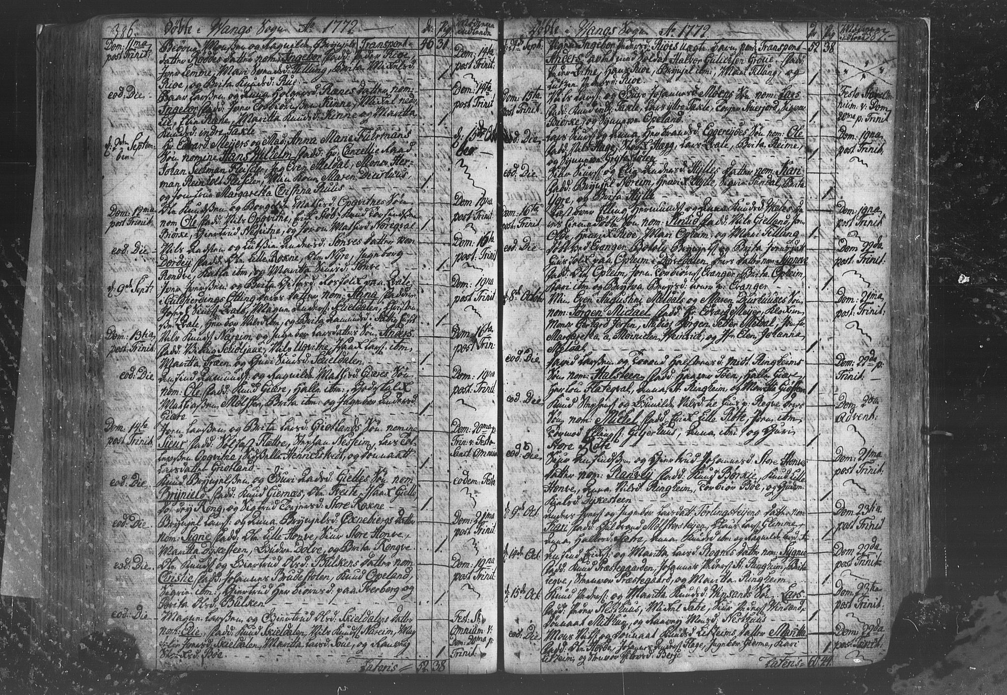Voss sokneprestembete, SAB/A-79001/H/Haa: Ministerialbok nr. A 8, 1752-1780, s. 386-387