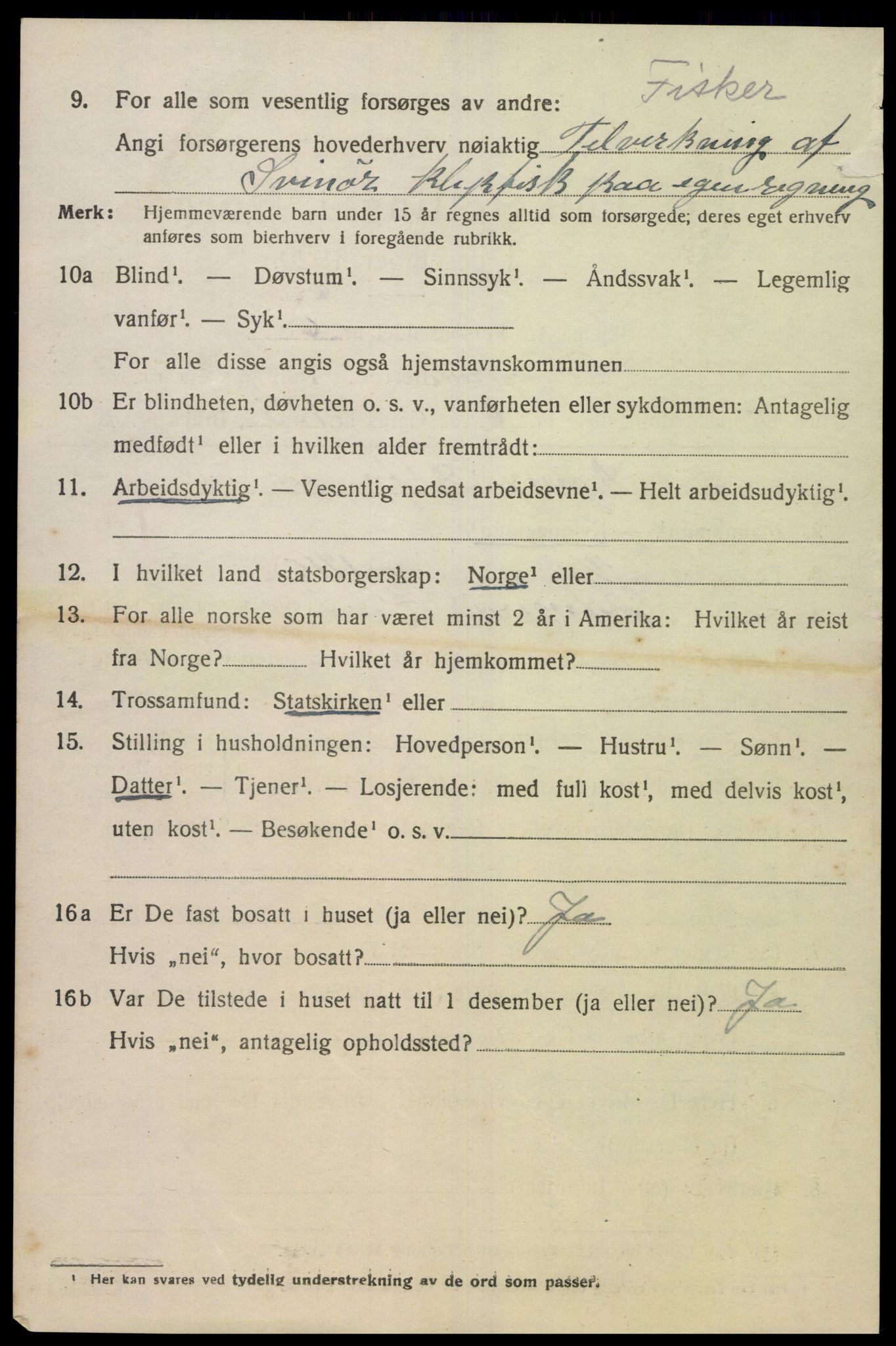 SAK, Folketelling 1920 for 1030 Spangereid herred, 1920, s. 1504