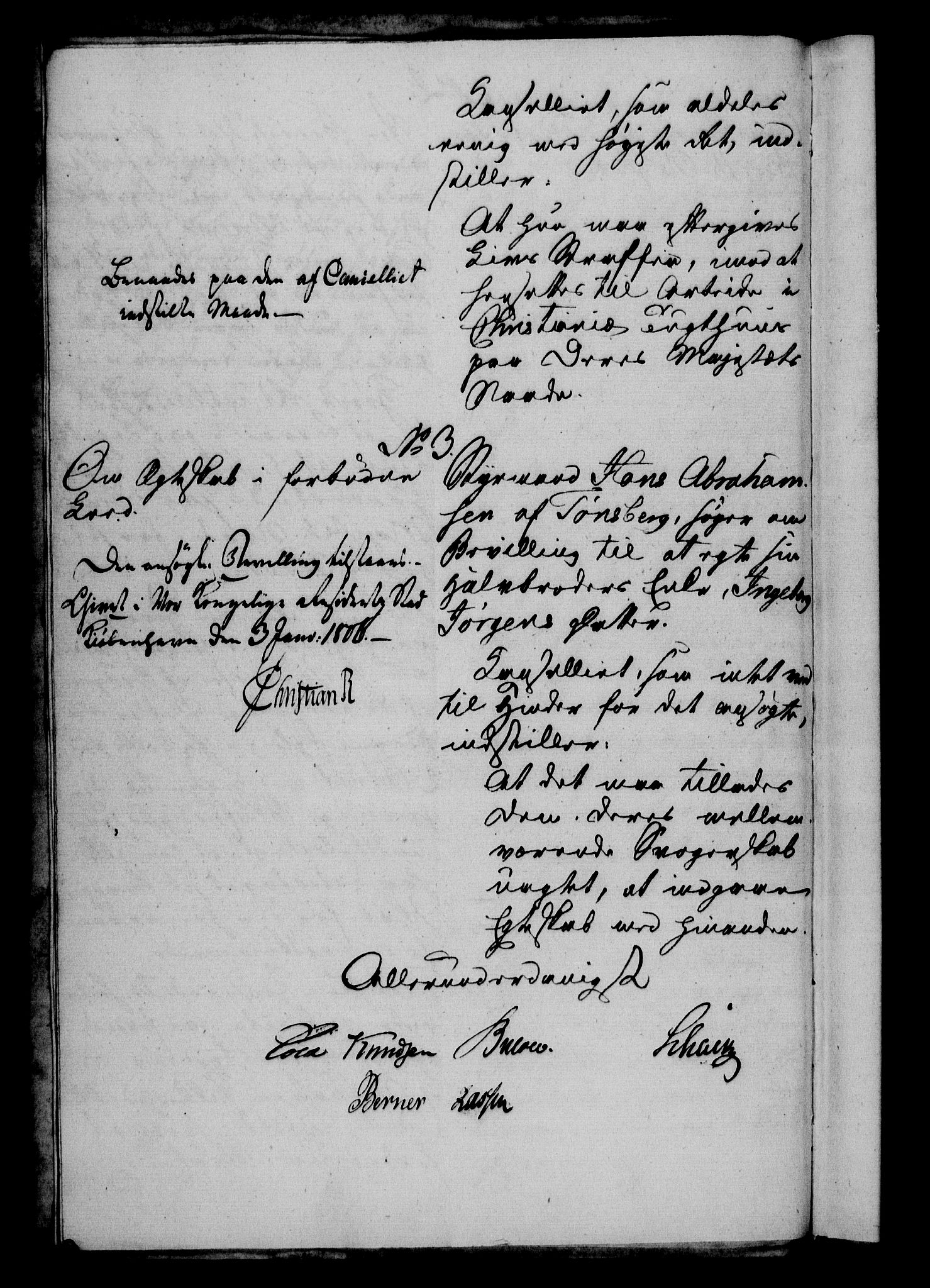 Danske Kanselli 1800-1814, AV/RA-EA-3024/H/Hf/Hfa/Hfaa/L0007: Ekstrakt av forestillinger, 1806