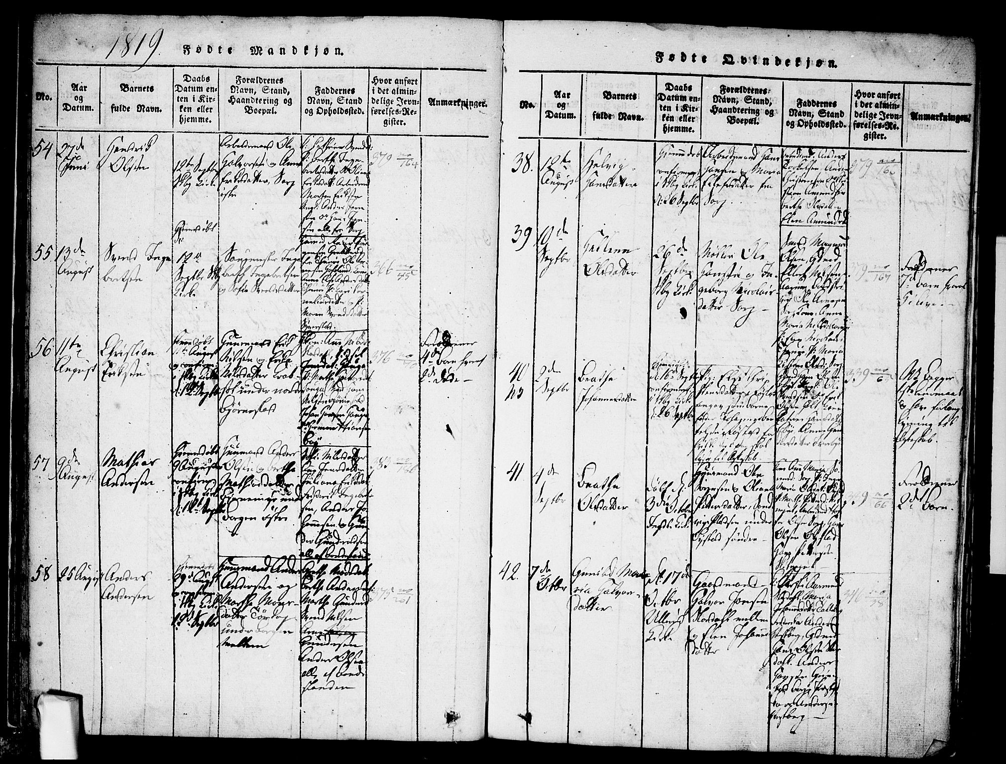 Skjeberg prestekontor Kirkebøker, AV/SAO-A-10923/F/Fa/L0004: Ministerialbok nr. I 4, 1815-1830, s. 41