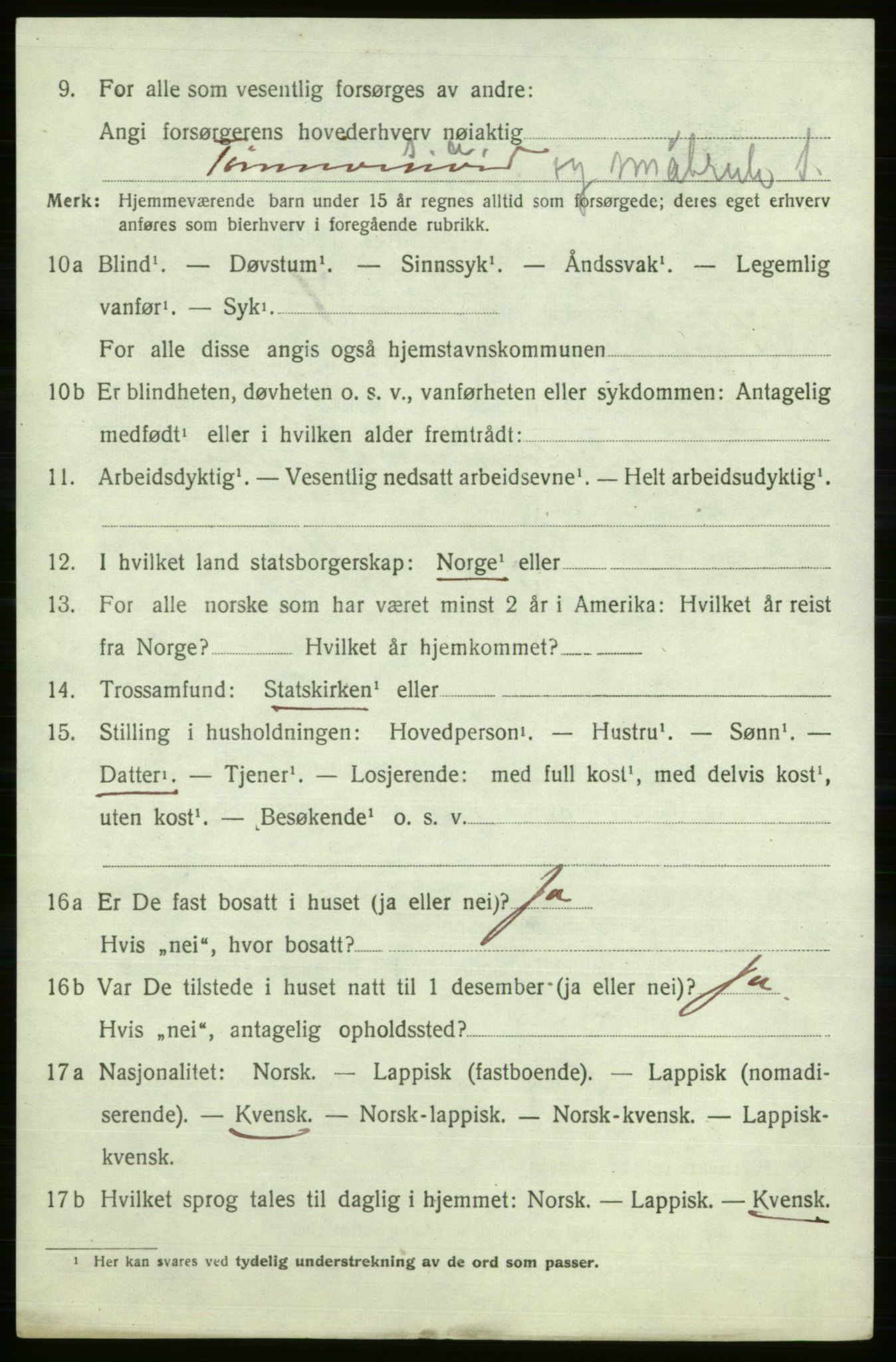 SATØ, Folketelling 1920 for 2020 Kistrand herred, 1920, s. 3389