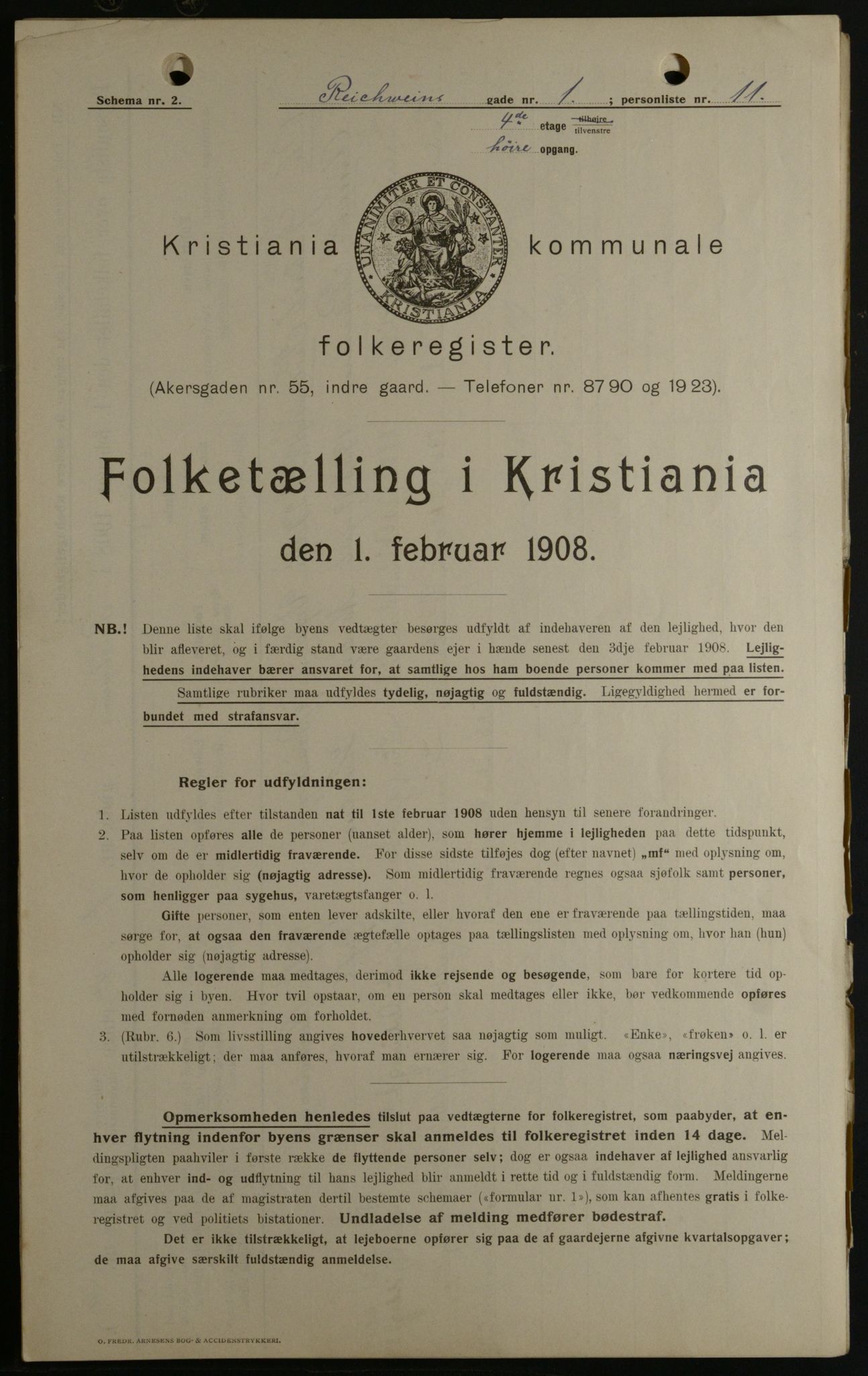 OBA, Kommunal folketelling 1.2.1908 for Kristiania kjøpstad, 1908, s. 74277