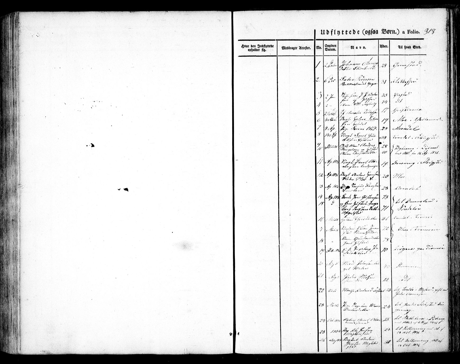 Holt sokneprestkontor, SAK/1111-0021/F/Fa/L0007: Ministerialbok nr. A 7, 1836-1848, s. 318