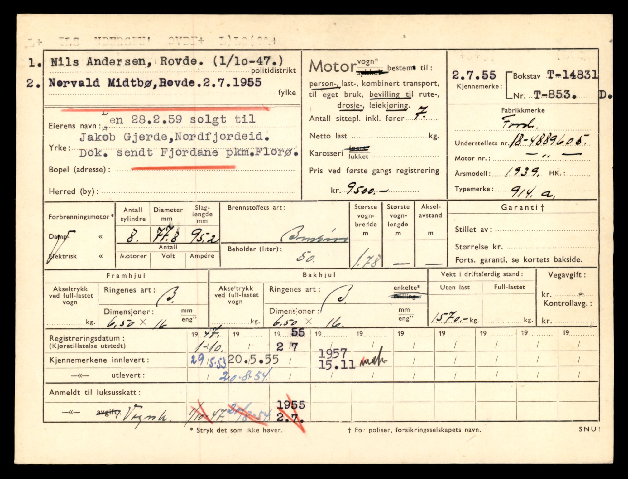 Møre og Romsdal vegkontor - Ålesund trafikkstasjon, AV/SAT-A-4099/F/Fe/L0048: Registreringskort for kjøretøy T 14721 - T 14863, 1927-1998, s. 2521