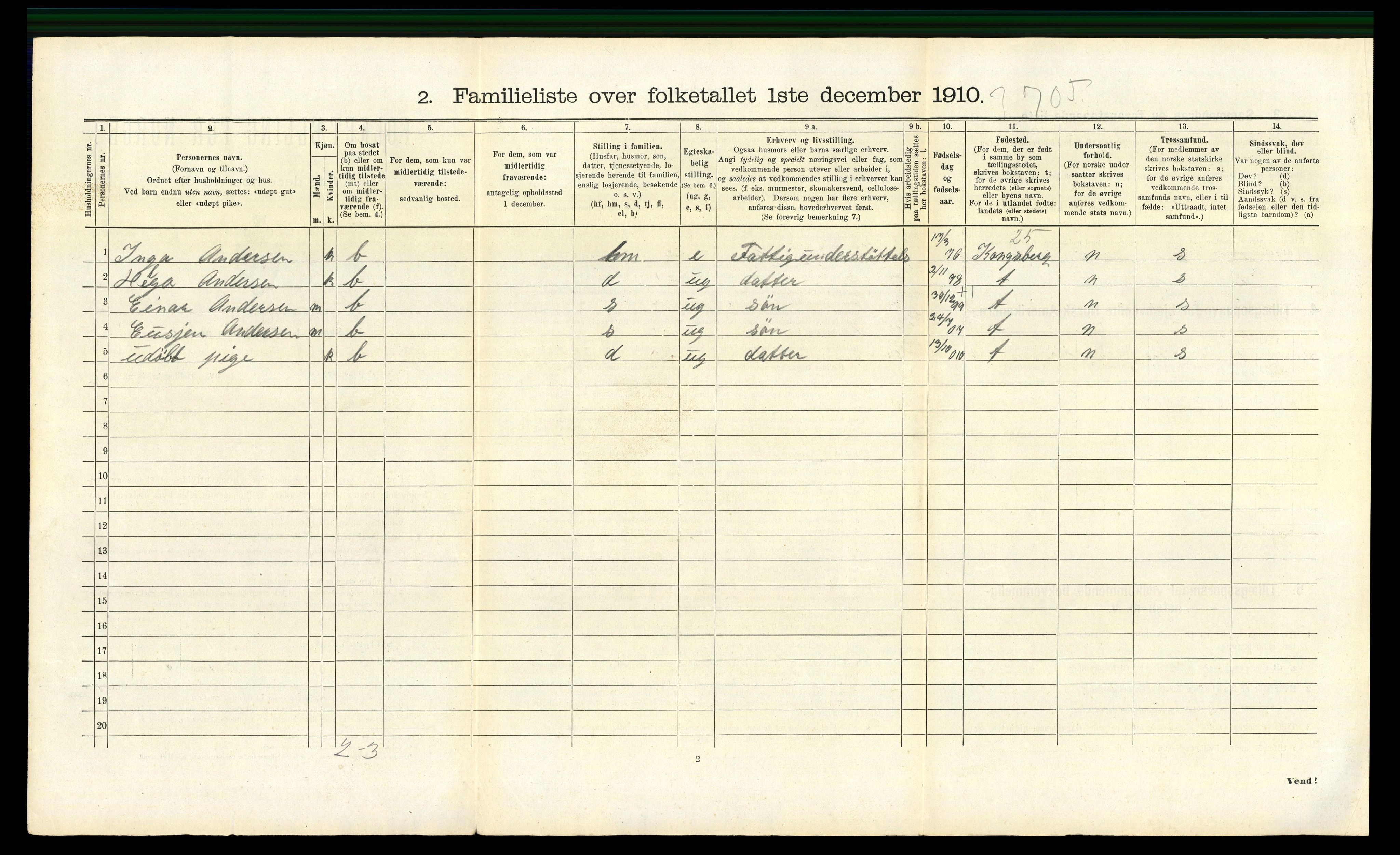 RA, Folketelling 1910 for 0602 Drammen kjøpstad, 1910, s. 989