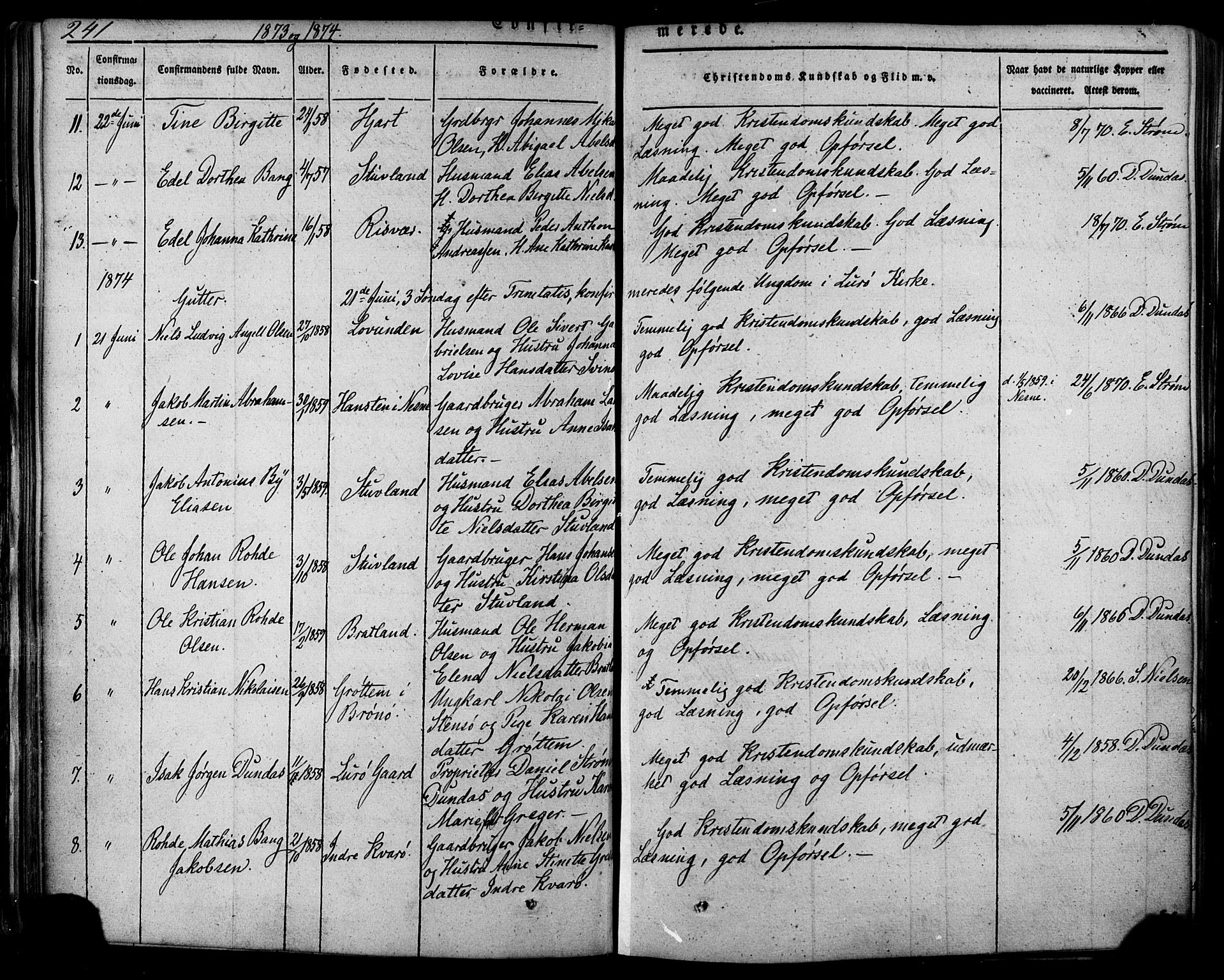 Ministerialprotokoller, klokkerbøker og fødselsregistre - Nordland, SAT/A-1459/839/L0567: Ministerialbok nr. 839A04, 1863-1879, s. 241
