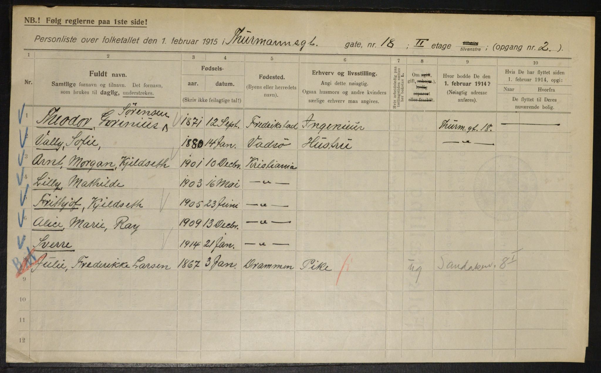 OBA, Kommunal folketelling 1.2.1915 for Kristiania, 1915, s. 111773
