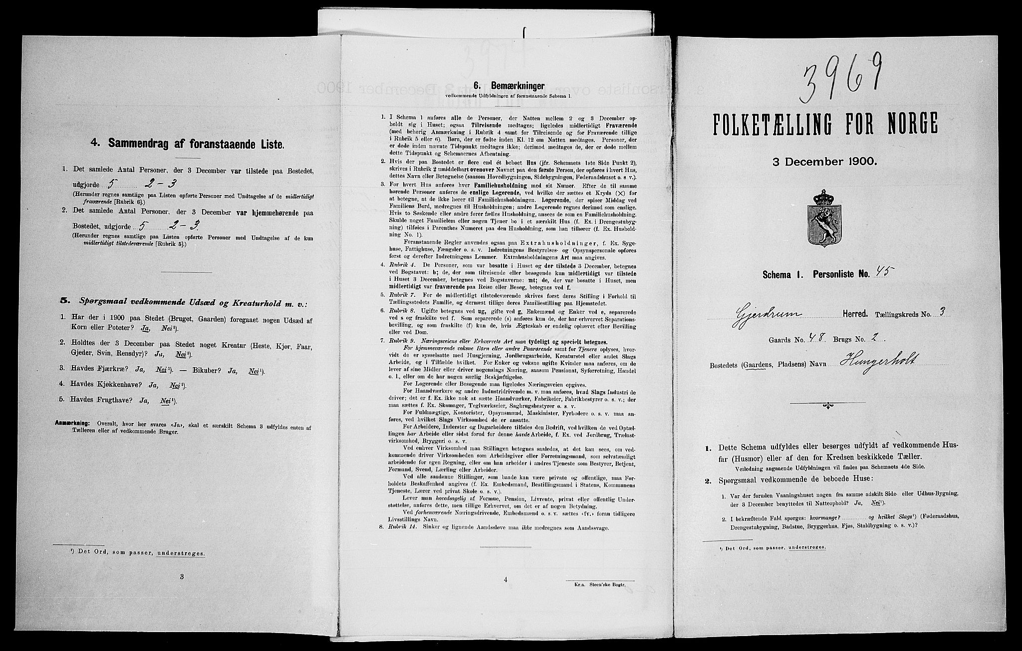SAO, Folketelling 1900 for 0234 Gjerdrum herred, 1900