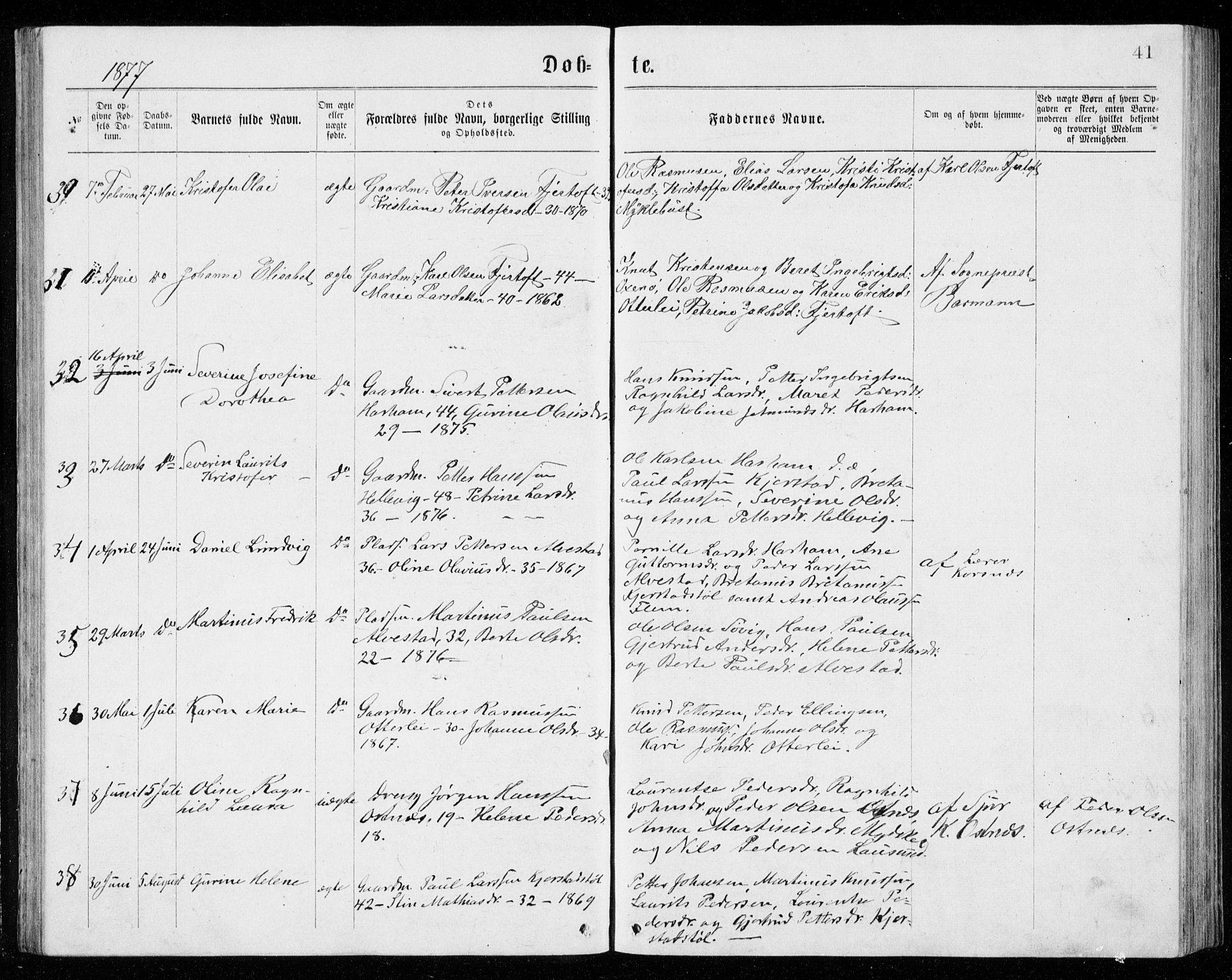 Ministerialprotokoller, klokkerbøker og fødselsregistre - Møre og Romsdal, AV/SAT-A-1454/536/L0509: Klokkerbok nr. 536C04, 1871-1881, s. 41