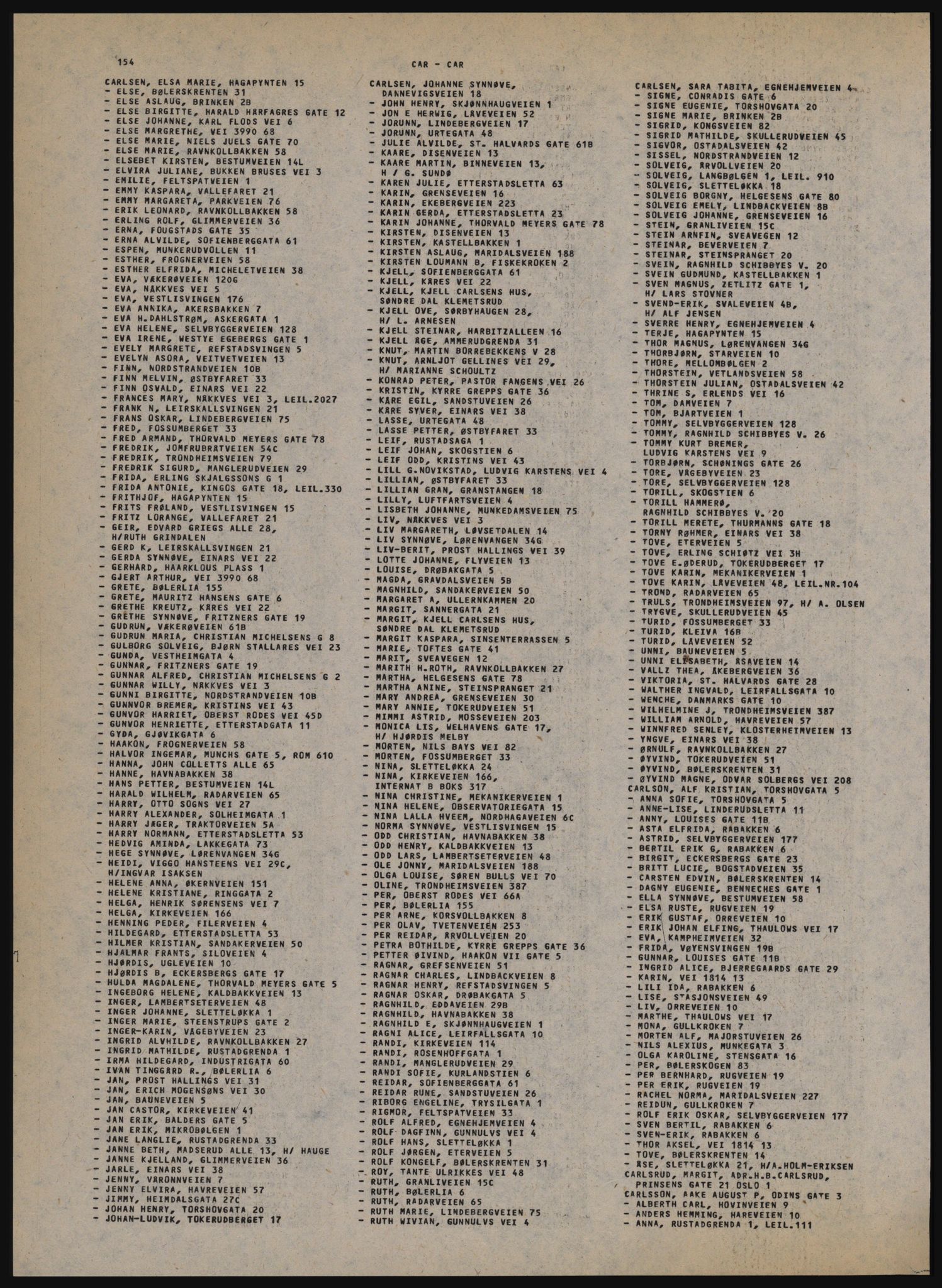 Kristiania/Oslo adressebok, PUBL/-, 1981-1982, s. 154