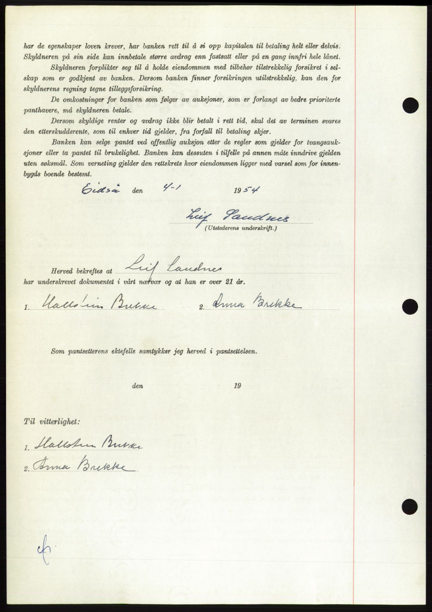 Søre Sunnmøre sorenskriveri, AV/SAT-A-4122/1/2/2C/L0124: Pantebok nr. 12B, 1953-1954, Dagboknr: 80/1954