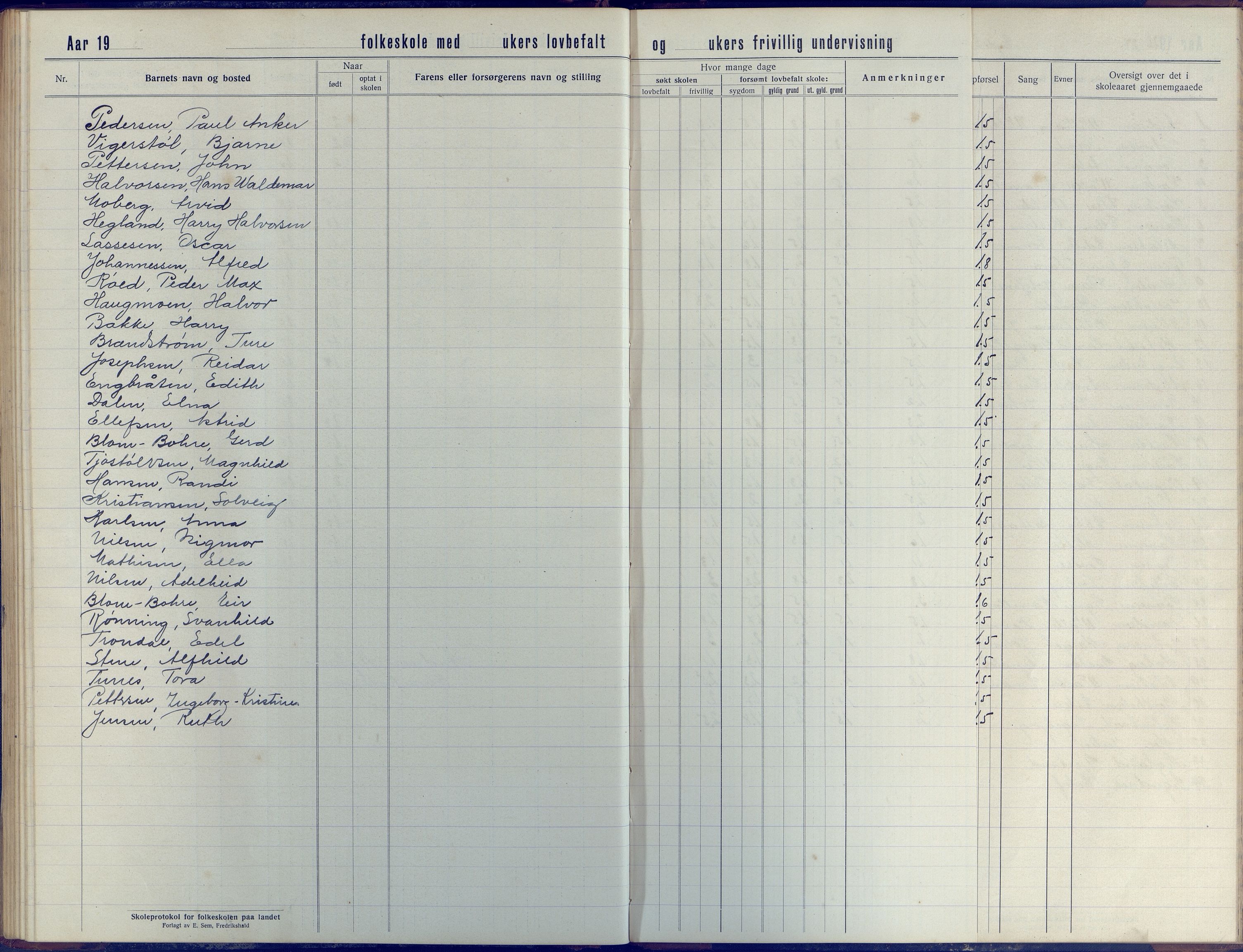 Stokken kommune, AAKS/KA0917-PK/04/04d/L0005: Skoleprotokoll, 1916-1932