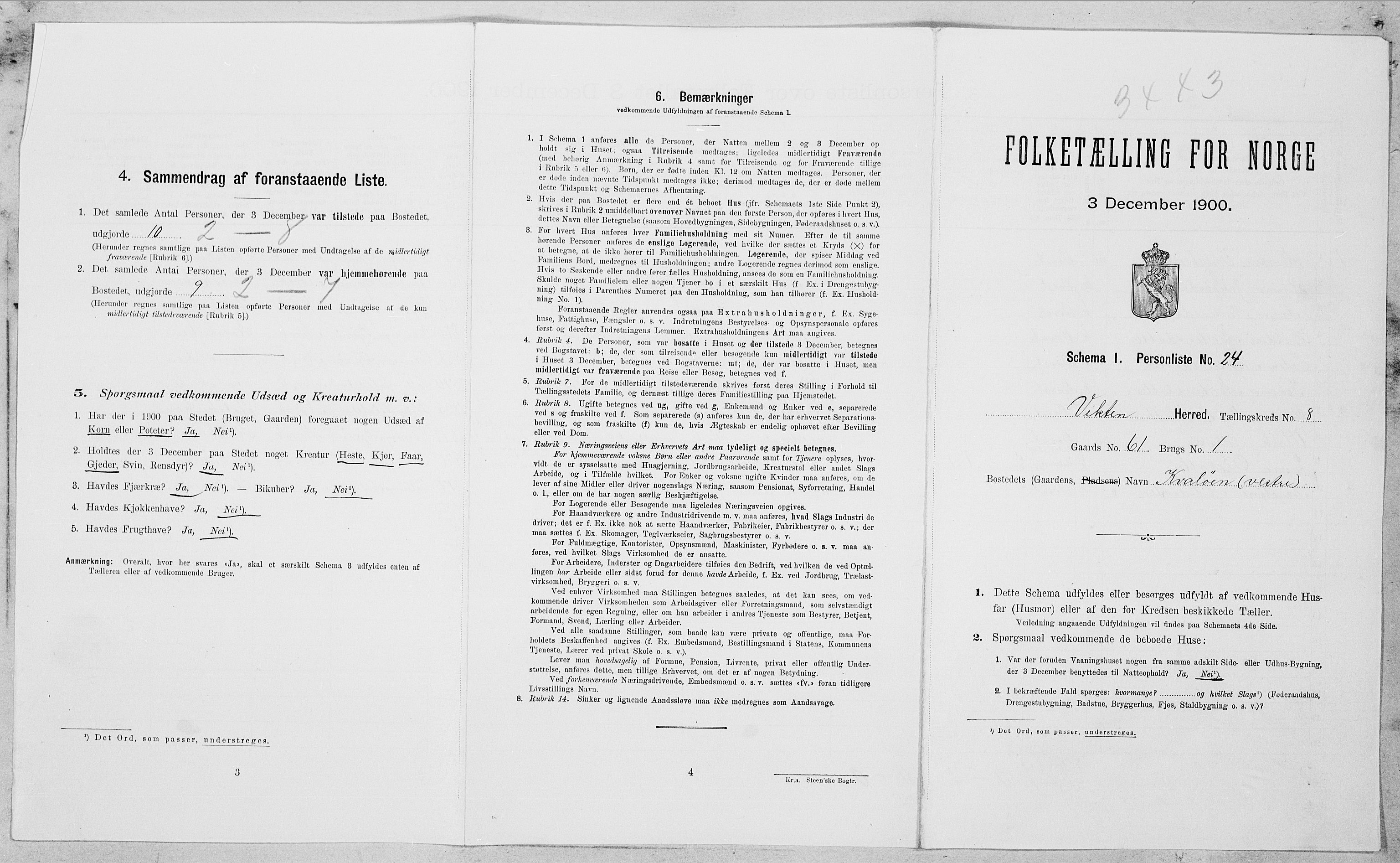 SAT, Folketelling 1900 for 1750 Vikna herred, 1900, s. 900