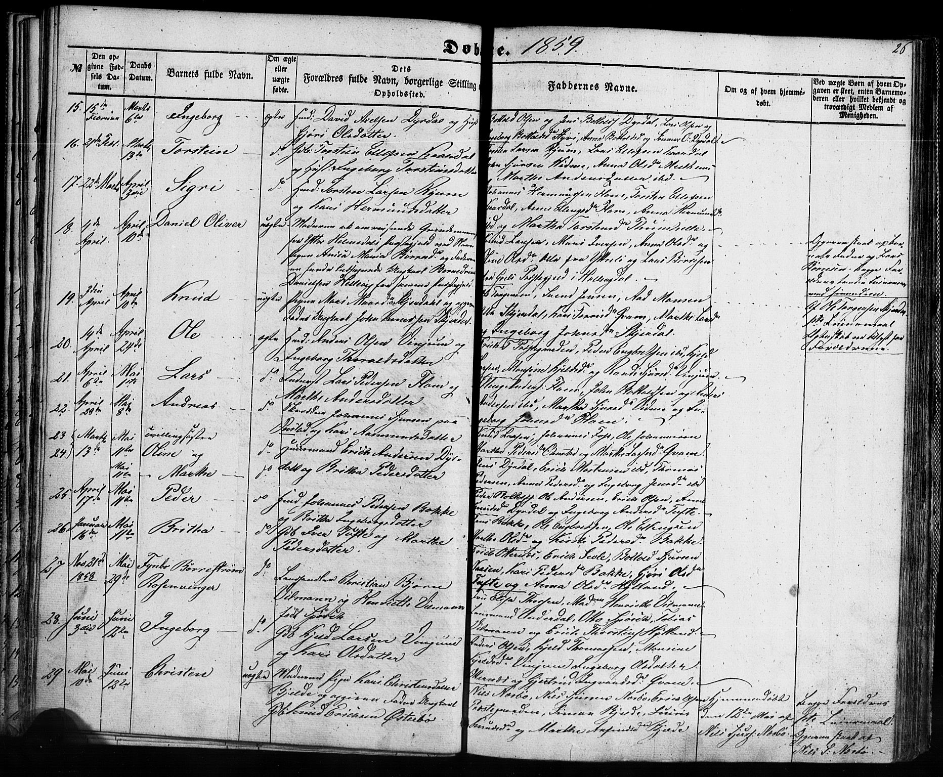 Aurland sokneprestembete, AV/SAB-A-99937/H/Ha/Haa/L0008: Ministerialbok nr. A 8, 1853-1879, s. 26