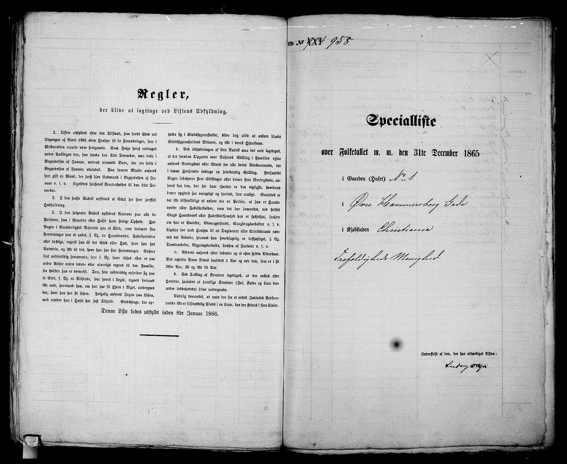 RA, Folketelling 1865 for 0301 Kristiania kjøpstad, 1865, s. 2164