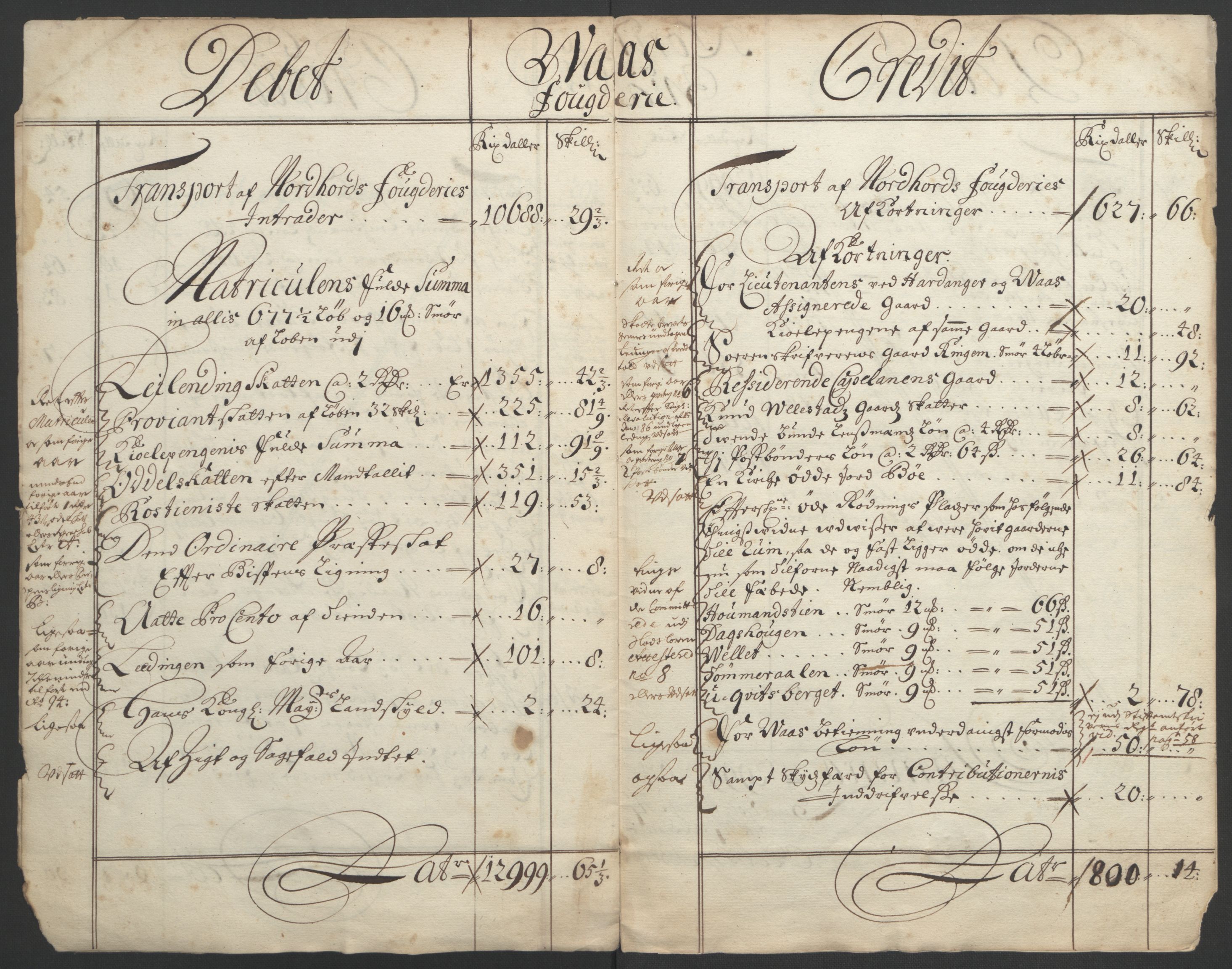 Rentekammeret inntil 1814, Reviderte regnskaper, Fogderegnskap, AV/RA-EA-4092/R51/L3183: Fogderegnskap Nordhordland og Voss, 1695-1697, s. 307