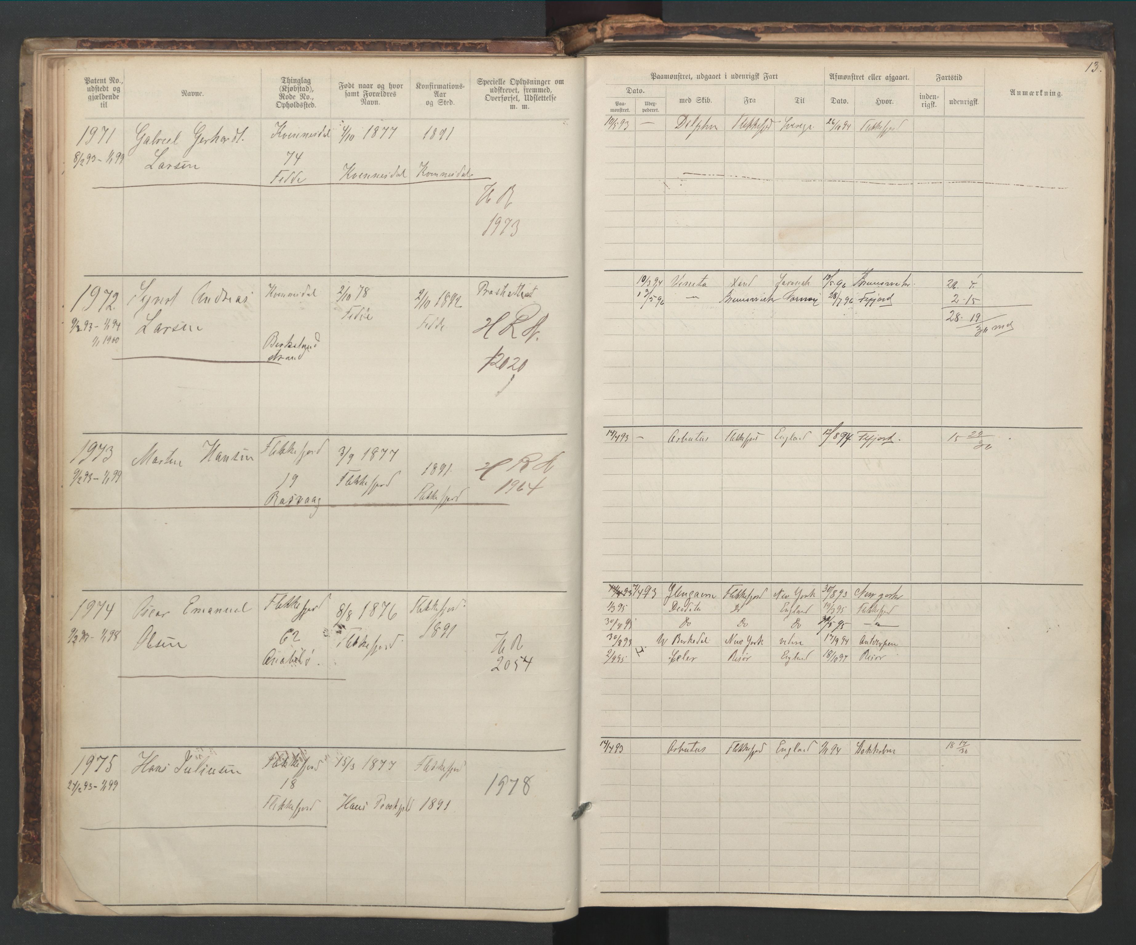 Flekkefjord mønstringskrets, AV/SAK-2031-0018/F/Fa/L0006: Annotasjonsrulle nr 1916-2964 med register, Æ-3, 1891-1948, s. 42