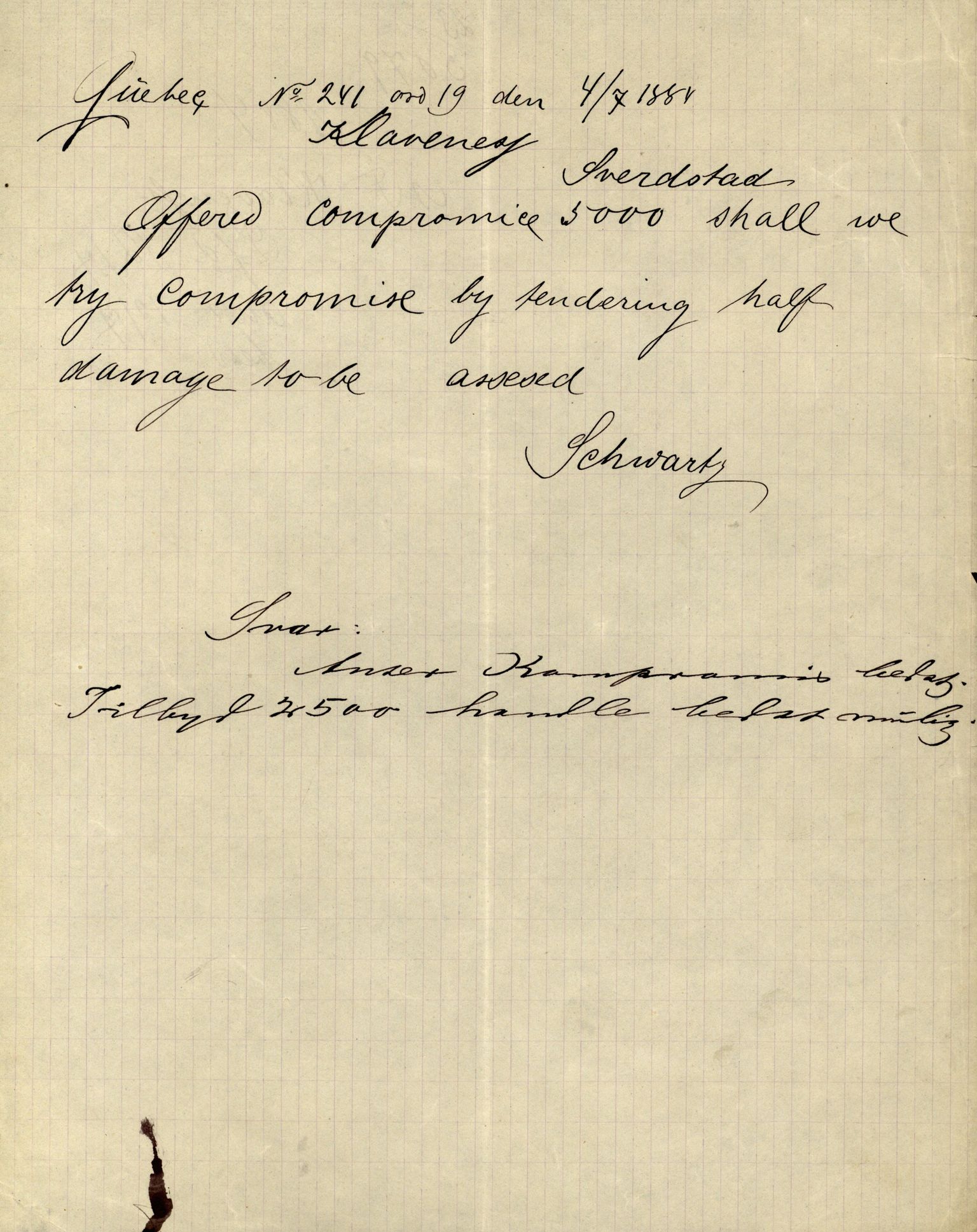 Pa 63 - Østlandske skibsassuranceforening, VEMU/A-1079/G/Ga/L0017/0014: Havaridokumenter / Petrus, Vera, Venus, Iphigenia, Jarlsberg, Harmonia, 1884, s. 41