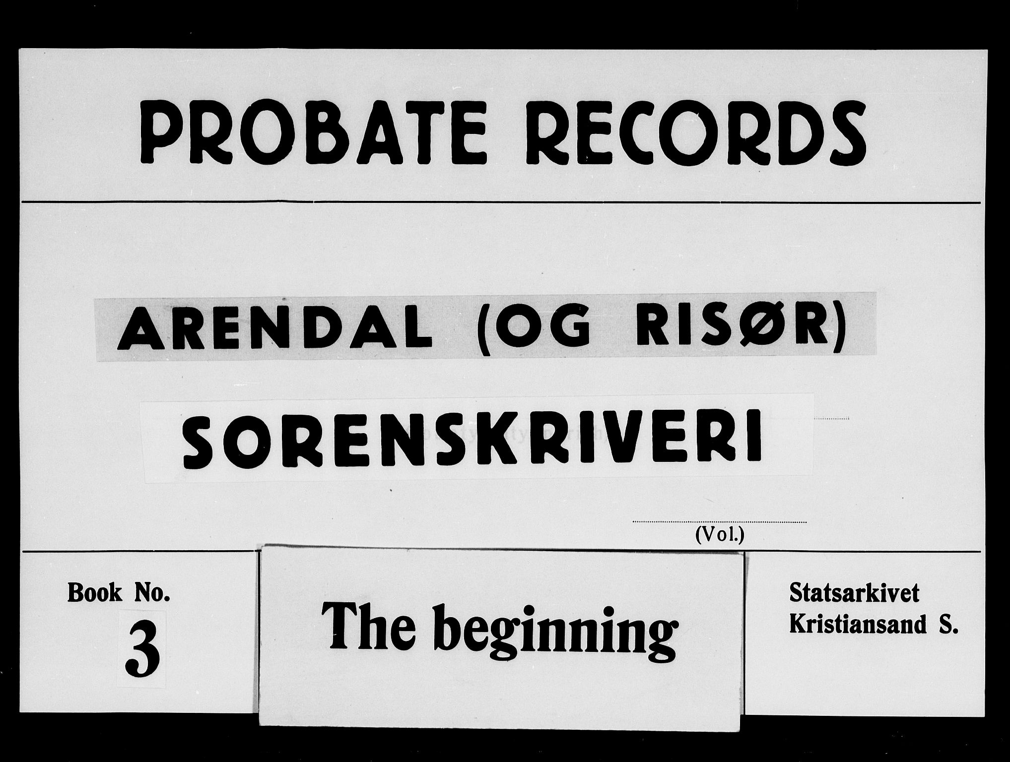 Arendal byfogd, AV/SAK-1222-0001/H/Hc/L0004: Skifteprotokoll nr. 3 for Arendal og Risør, m/register, 1734-1741