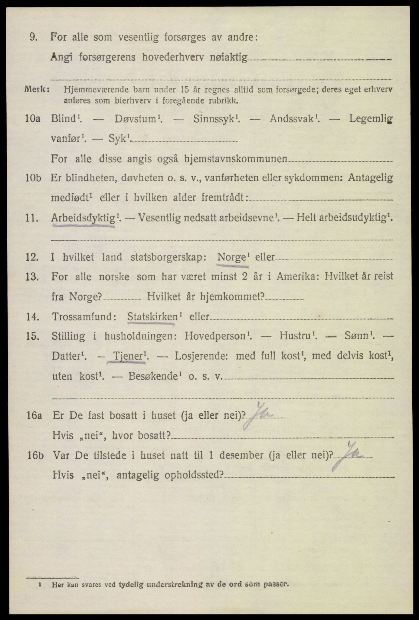 SAK, Folketelling 1920 for 0936 Hornnes herred, 1920, s. 2614