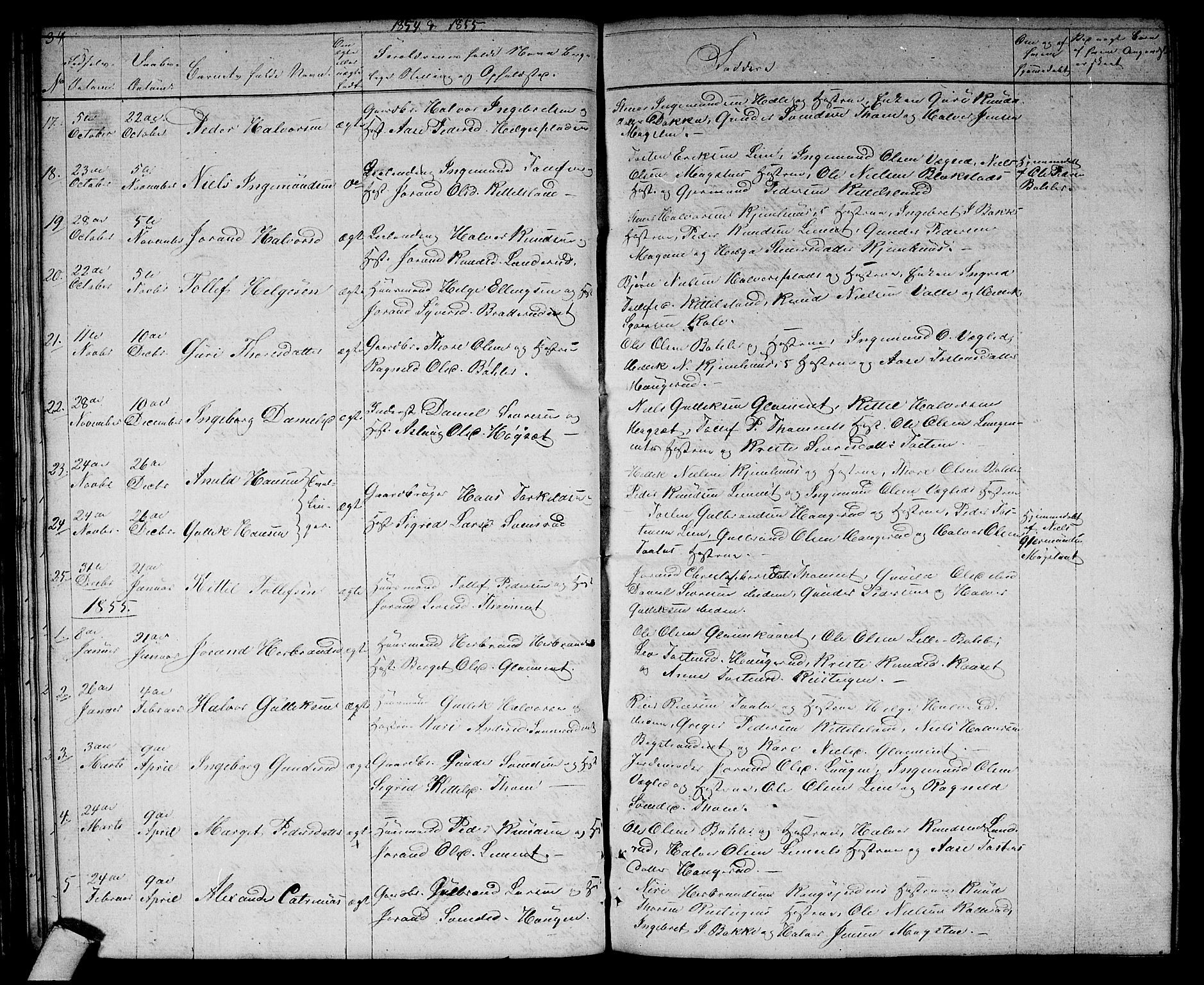 Rollag kirkebøker, AV/SAKO-A-240/G/Gb/L0001: Klokkerbok nr. II 1, 1836-1877, s. 34