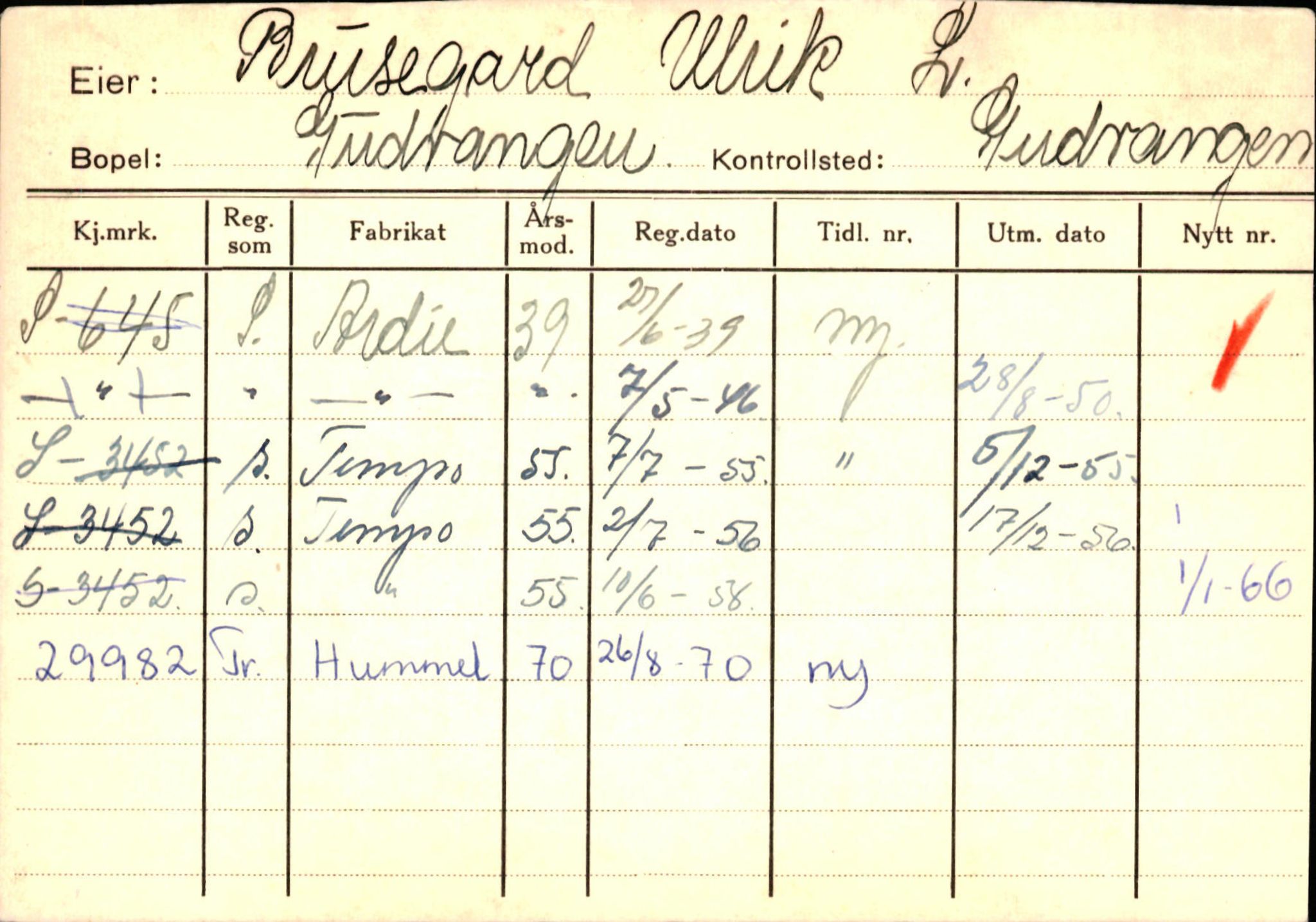 Statens vegvesen, Sogn og Fjordane vegkontor, AV/SAB-A-5301/4/F/L0125: Eigarregister Sogndal V-Å. Aurland A-Å. Fjaler A-N, 1945-1975, s. 513