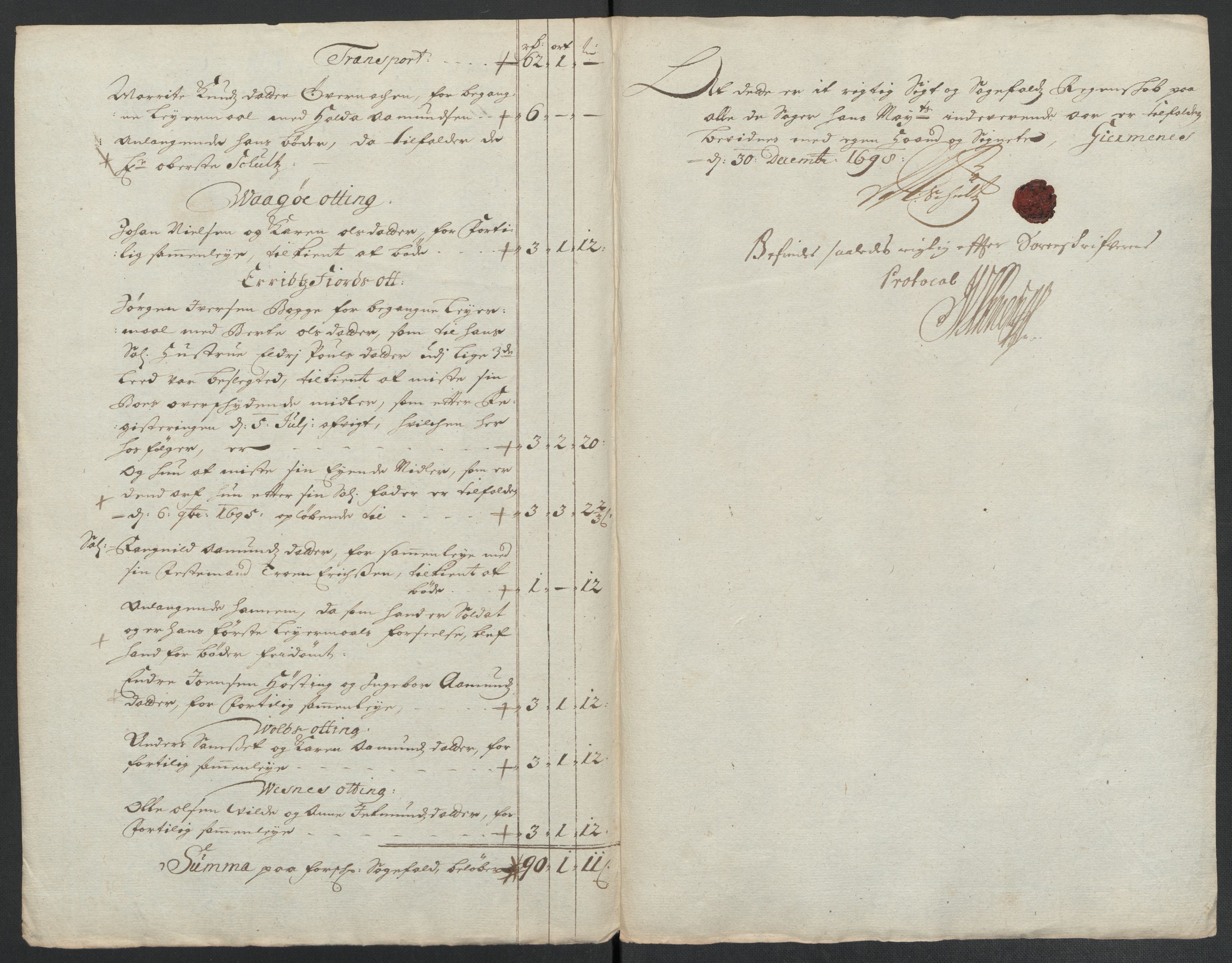 Rentekammeret inntil 1814, Reviderte regnskaper, Fogderegnskap, RA/EA-4092/R55/L3653: Fogderegnskap Romsdal, 1697-1698, s. 317