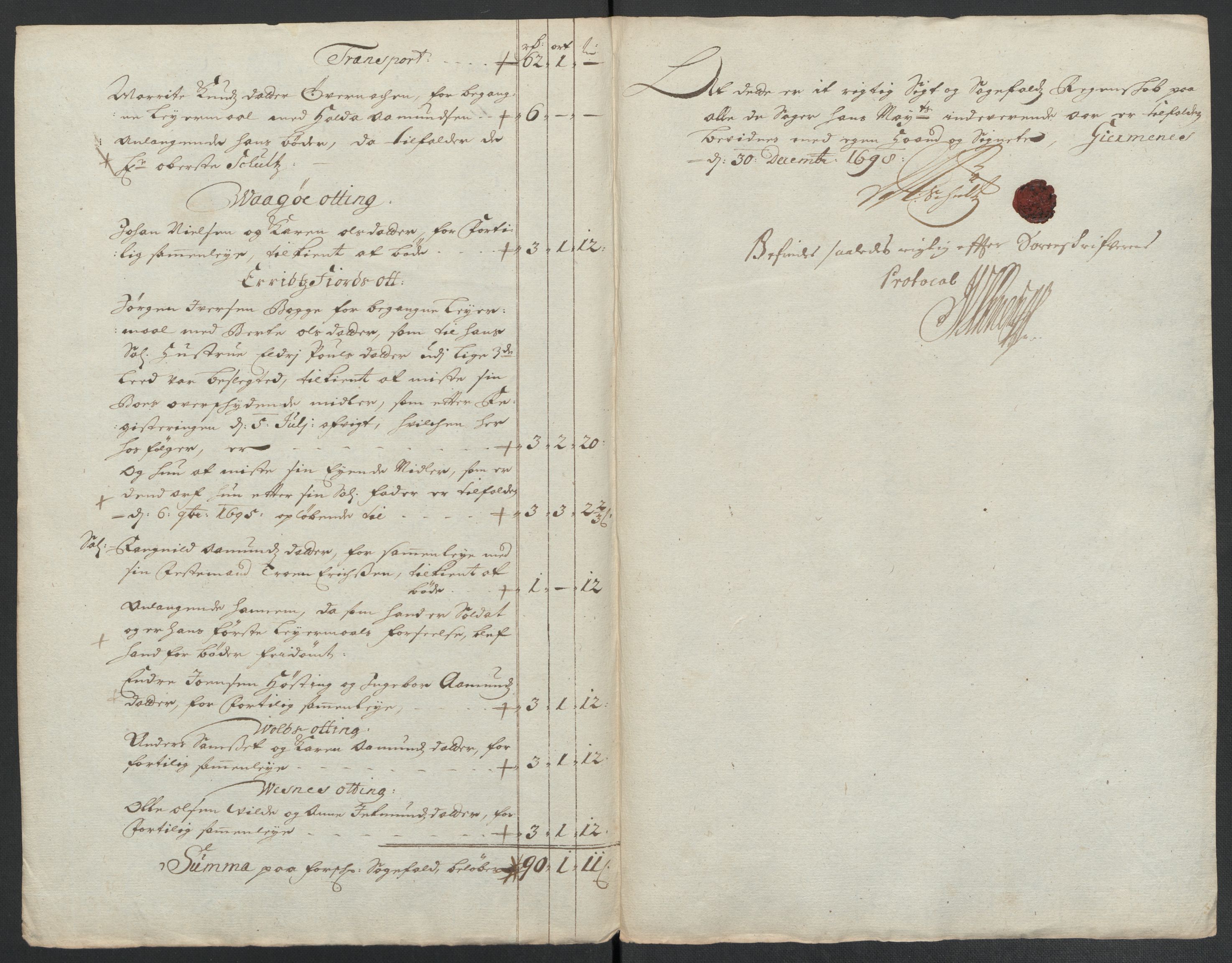 Rentekammeret inntil 1814, Reviderte regnskaper, Fogderegnskap, AV/RA-EA-4092/R55/L3653: Fogderegnskap Romsdal, 1697-1698, s. 317