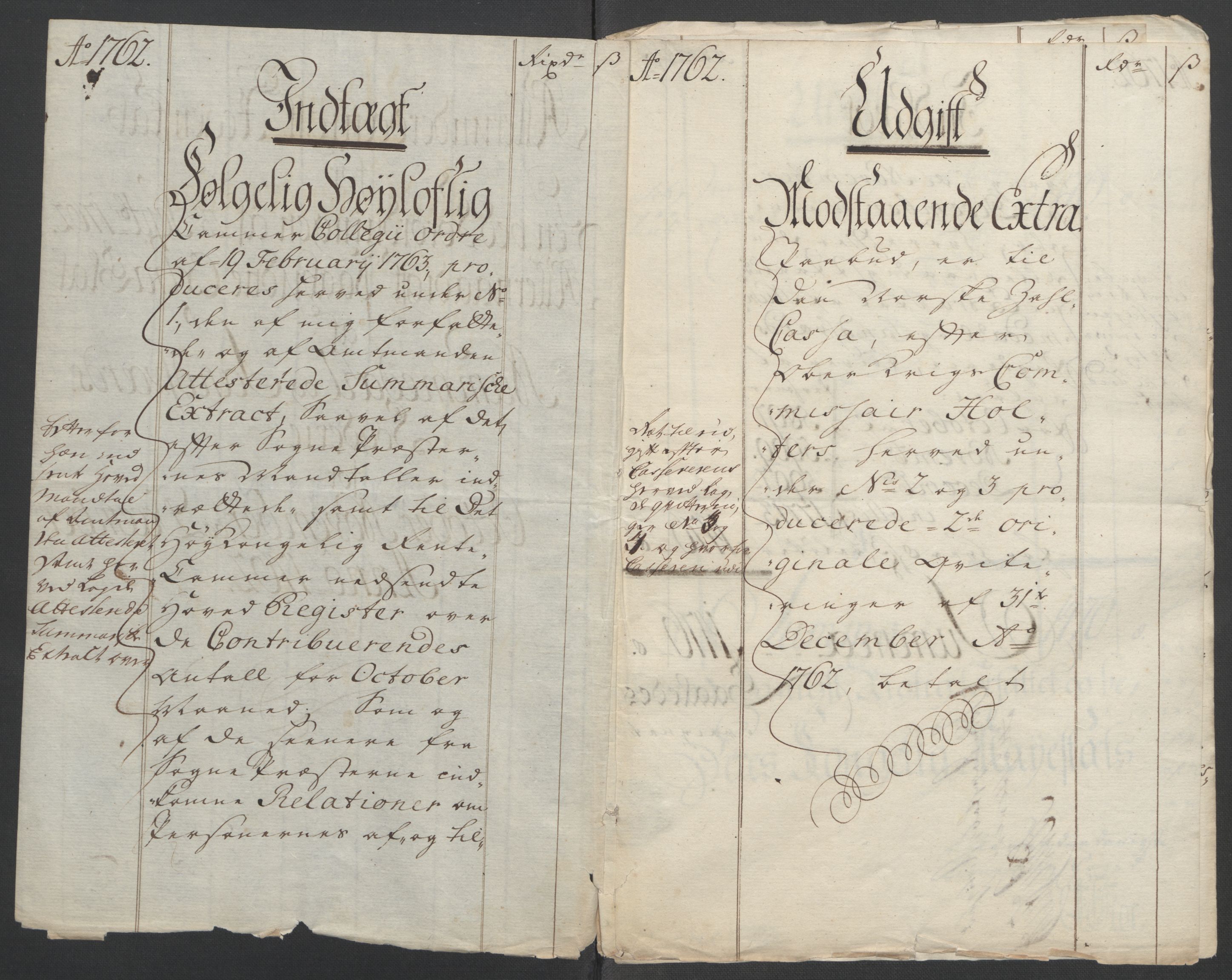 Rentekammeret inntil 1814, Reviderte regnskaper, Fogderegnskap, AV/RA-EA-4092/R24/L1672: Ekstraskatten Numedal og Sandsvær, 1762-1767, s. 4