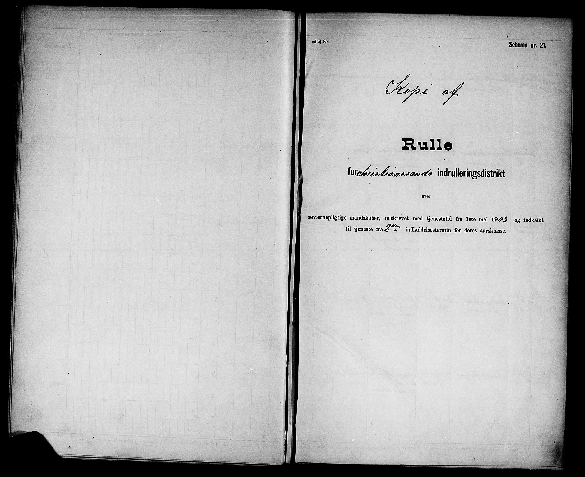 Kristiansand mønstringskrets, SAK/2031-0015/F/Fd/L0005: Rulle sjøvernepliktige, C-5, 1903, s. 17
