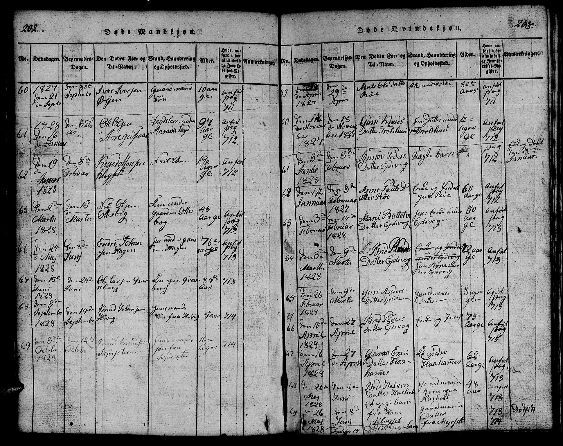 Ministerialprotokoller, klokkerbøker og fødselsregistre - Møre og Romsdal, SAT/A-1454/551/L0629: Klokkerbok nr. 551C01, 1818-1839, s. 202-203