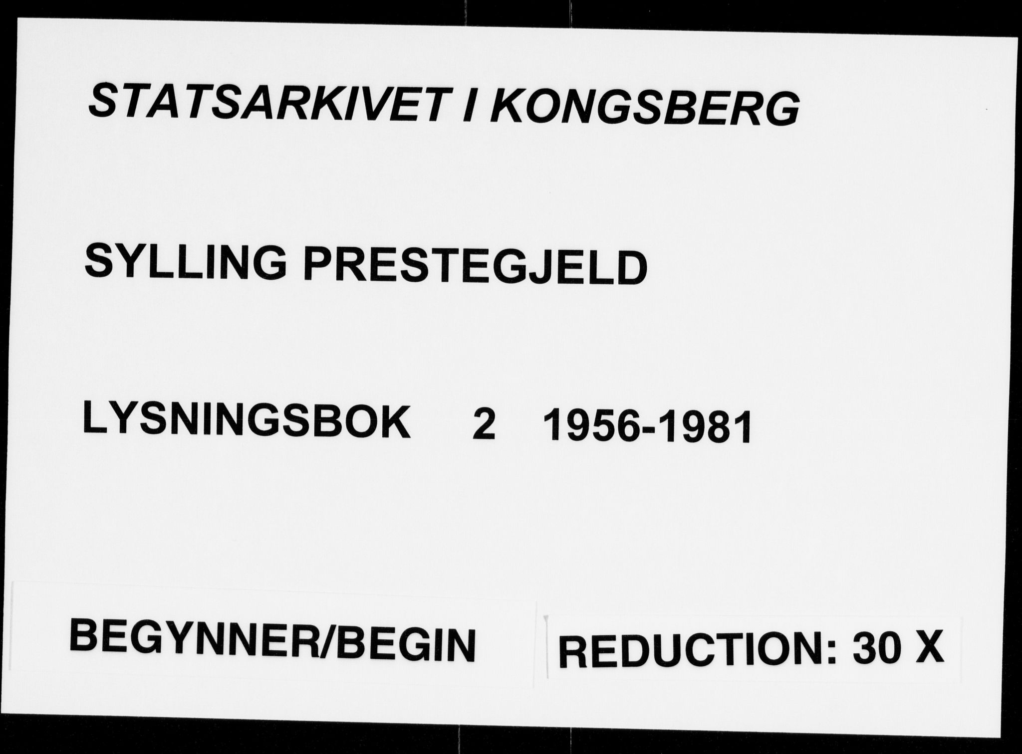 Sylling kirkebøker, AV/SAKO-A-247/H/Ha/L0002: Lysningsprotokoll nr. 2, 1956-1981