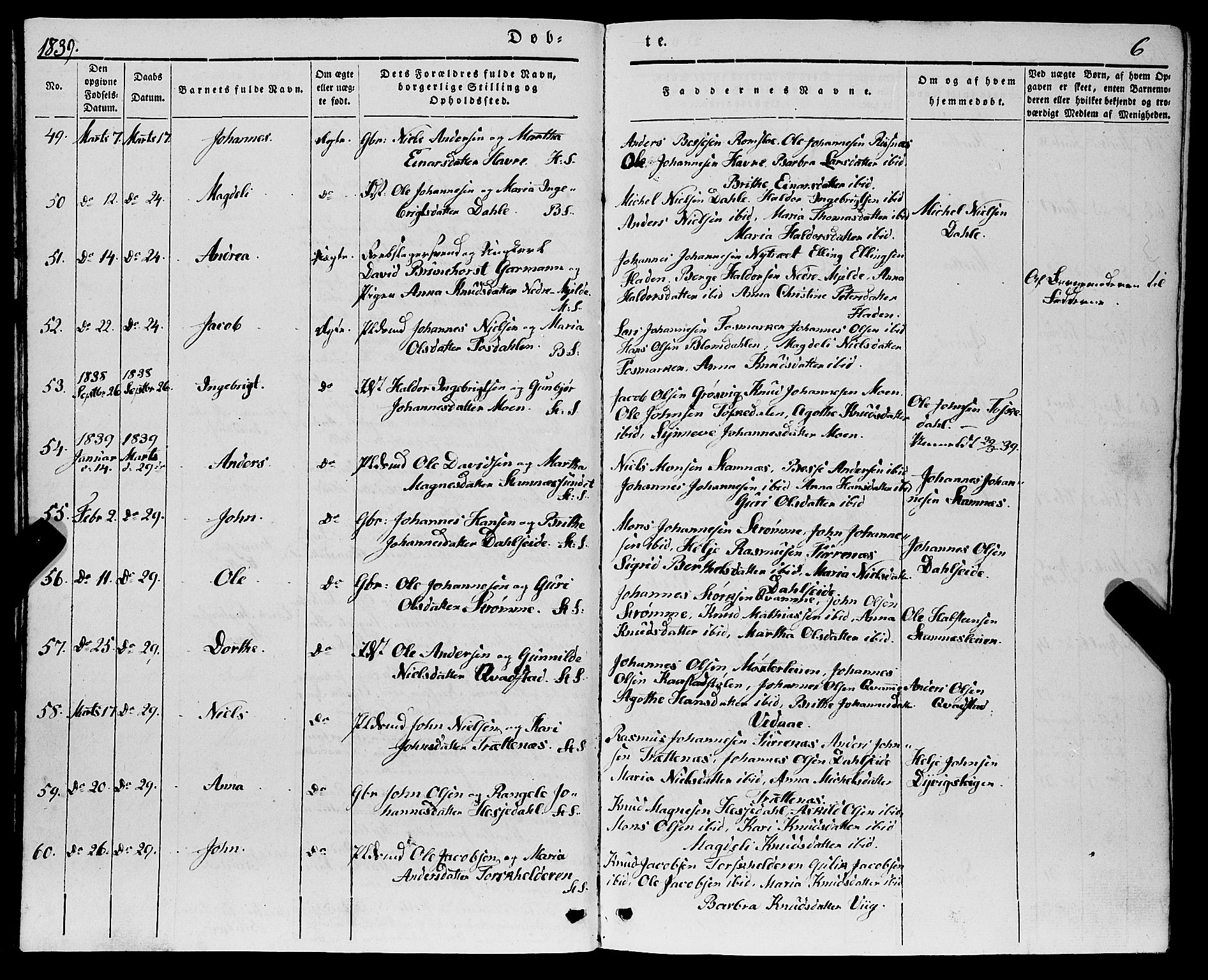 Haus sokneprestembete, AV/SAB-A-75601/H/Haa: Ministerialbok nr. A 15, 1838-1847, s. 6