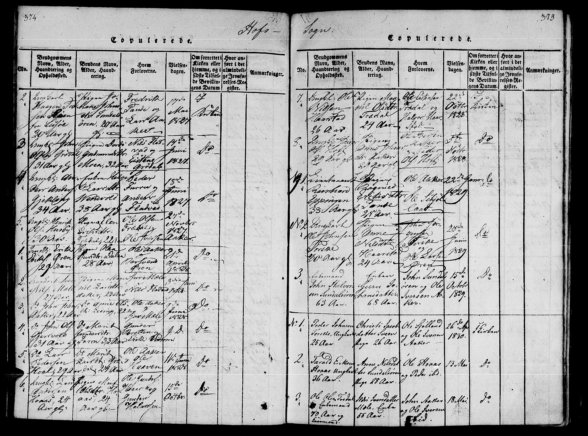 Ministerialprotokoller, klokkerbøker og fødselsregistre - Møre og Romsdal, SAT/A-1454/590/L1009: Ministerialbok nr. 590A03 /1, 1819-1832, s. 374-375