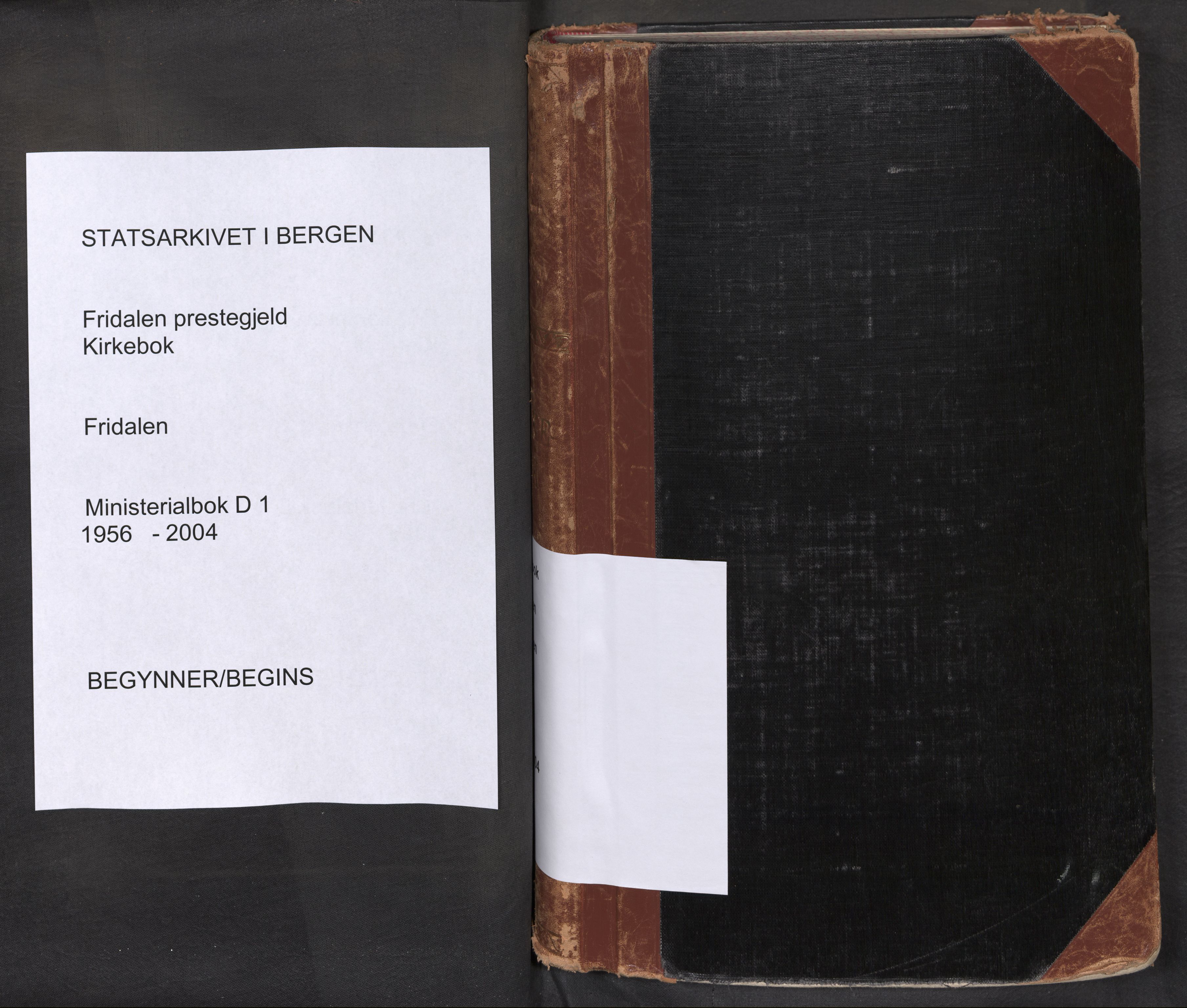 Fridalen sokneprestembete, SAB/A-99933: Ministerialbok nr. D 1, 1956-2004