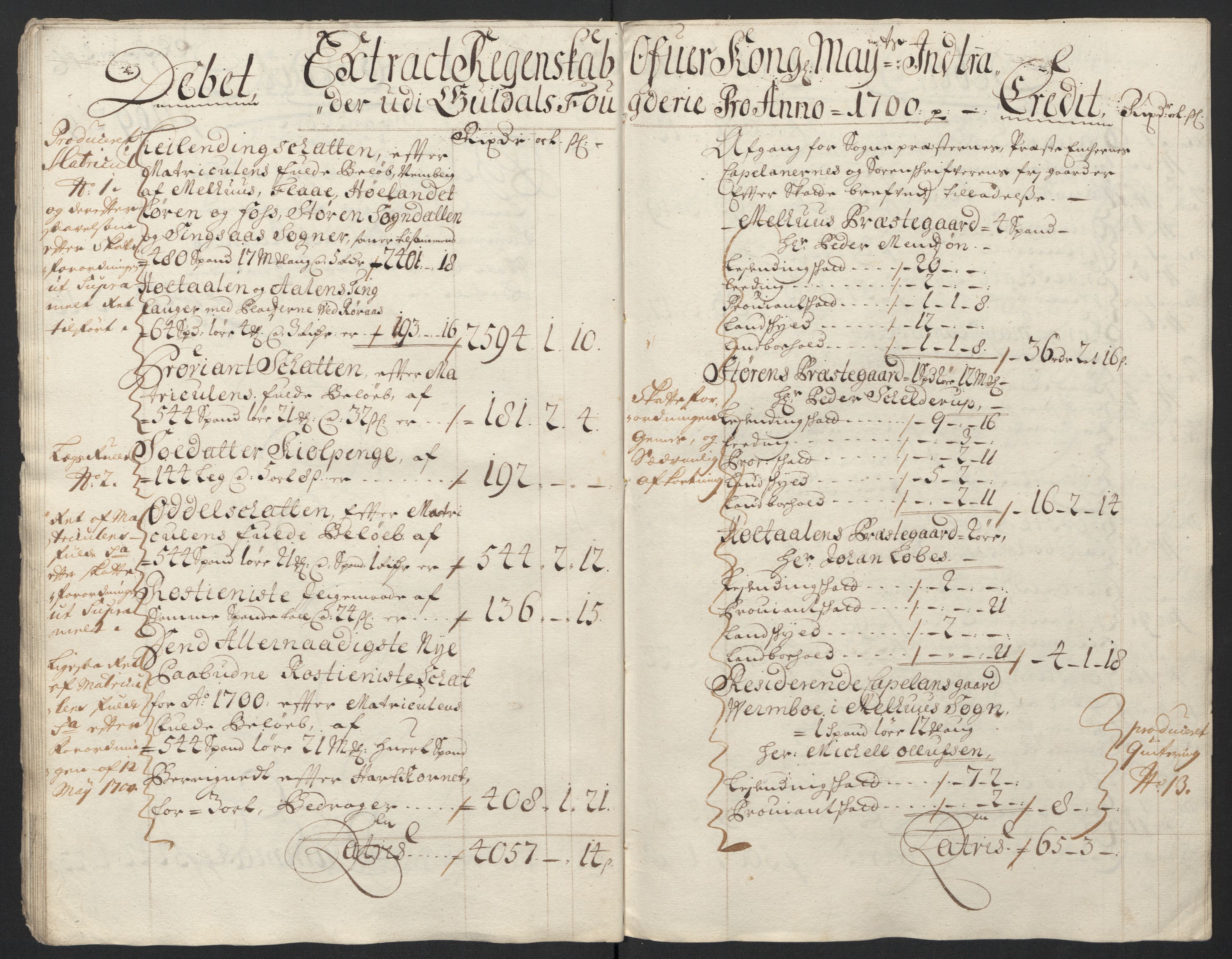 Rentekammeret inntil 1814, Reviderte regnskaper, Fogderegnskap, AV/RA-EA-4092/R60/L3950: Fogderegnskap Orkdal og Gauldal, 1700, s. 12