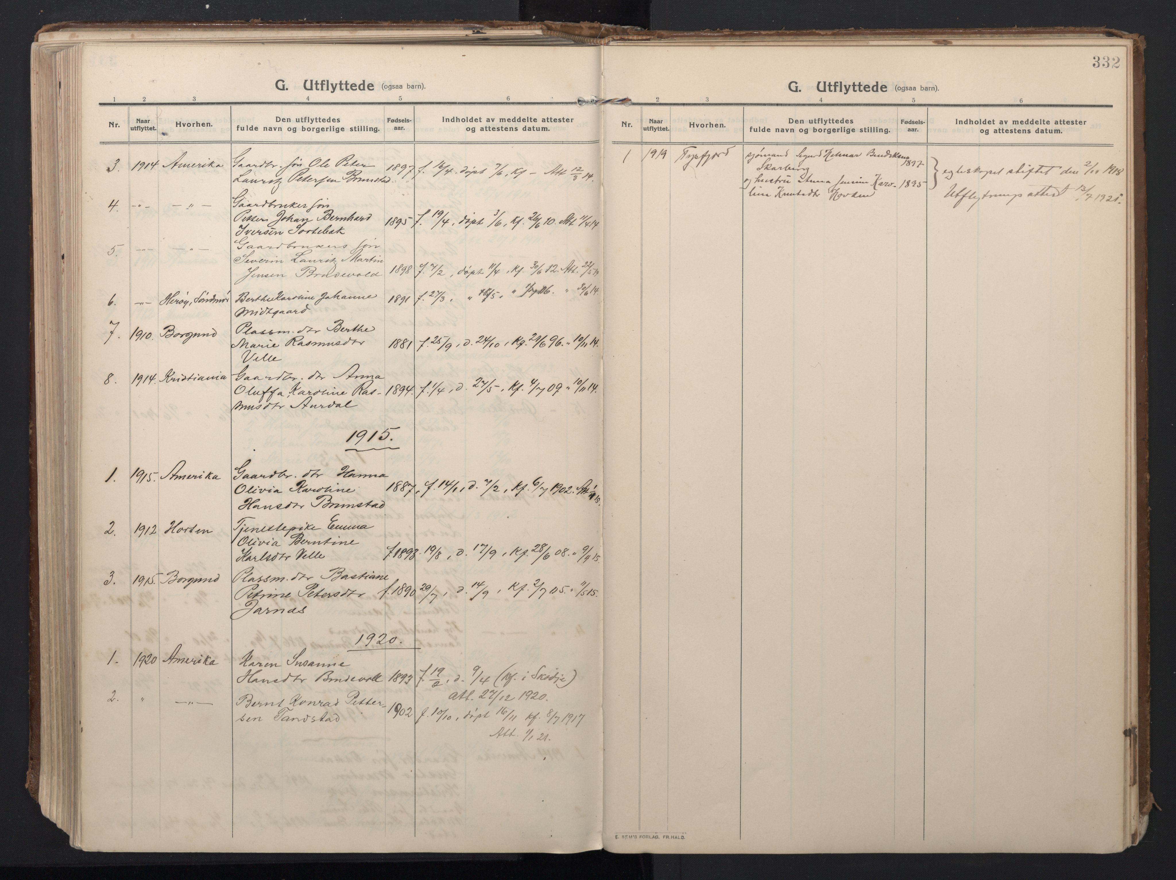 Ministerialprotokoller, klokkerbøker og fødselsregistre - Møre og Romsdal, AV/SAT-A-1454/523/L0337: Ministerialbok nr. 523A04, 1911-1929, s. 332