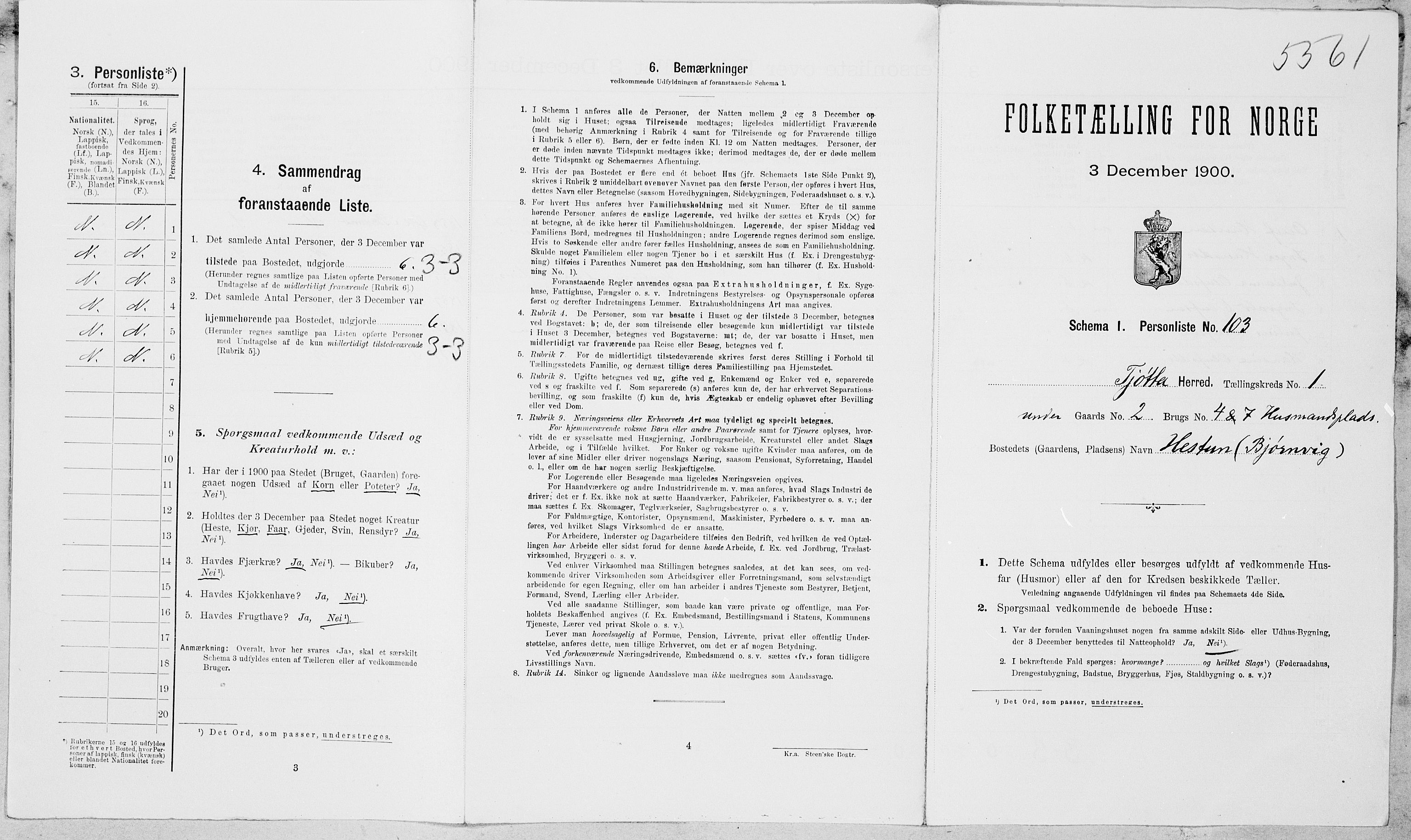 SAT, Folketelling 1900 for 1817 Tjøtta herred, 1900, s. 226