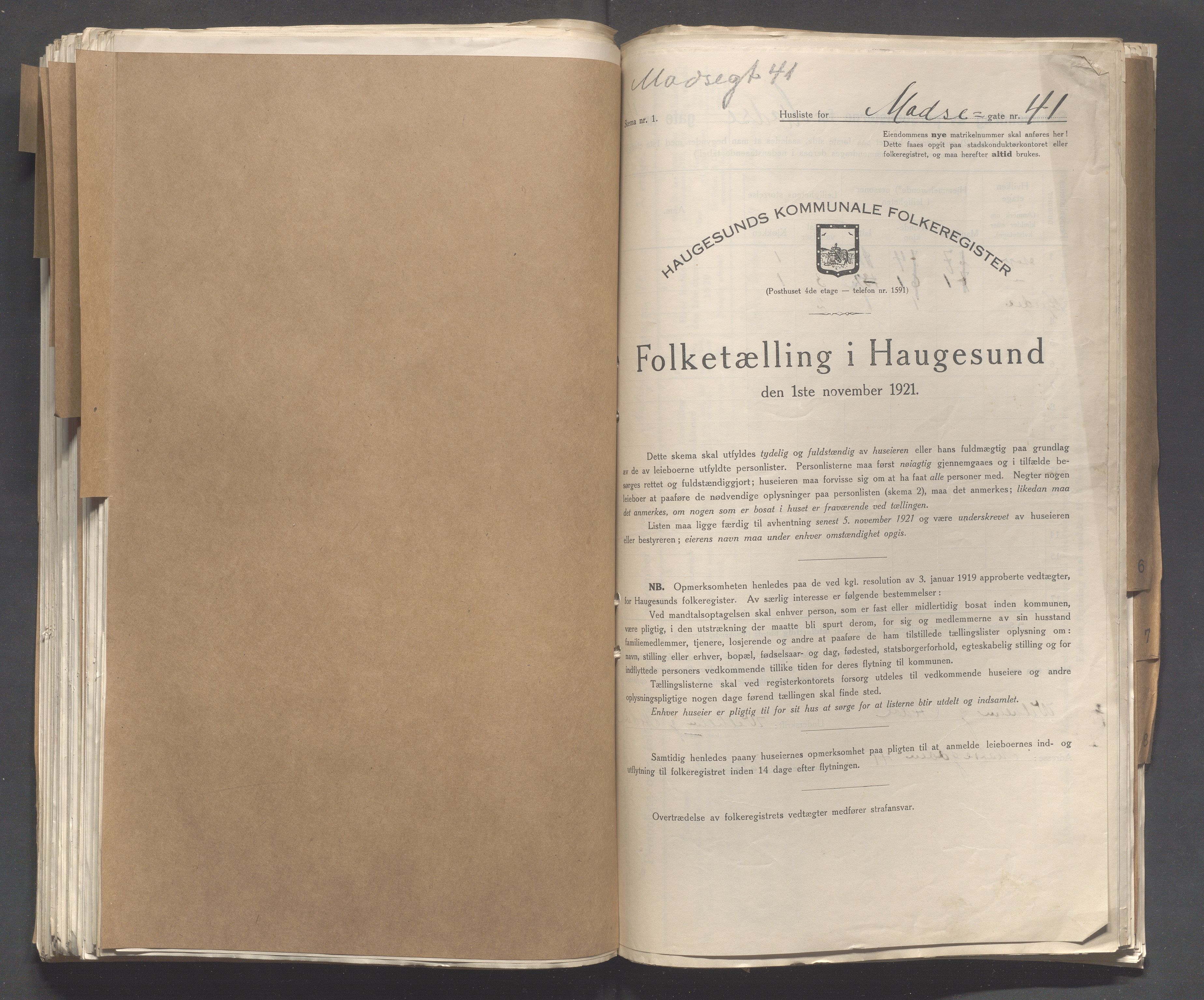 IKAR, Kommunal folketelling 1.11.1921 for Haugesund, 1921, s. 6541