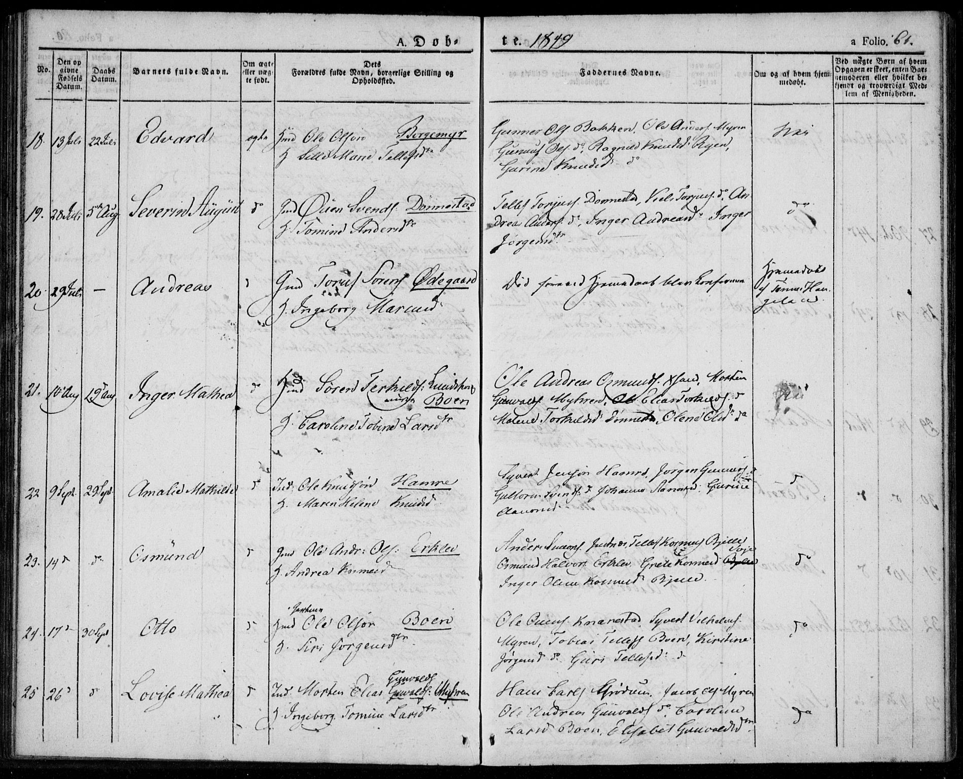 Tveit sokneprestkontor, AV/SAK-1111-0043/F/Fa/L0003: Ministerialbok nr. A 3, 1829-1852, s. 61