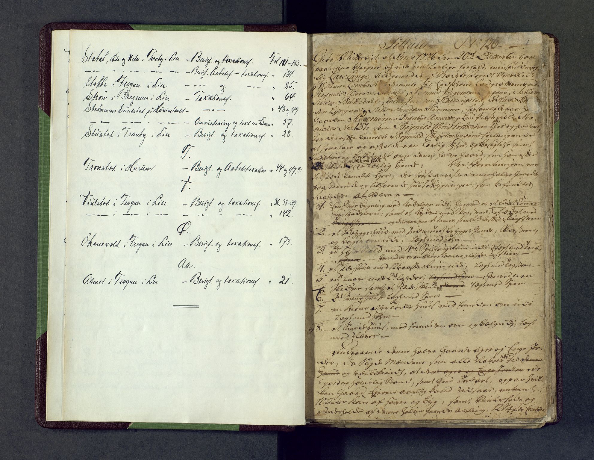 Lier, Røyken og Hurum sorenskriveri, AV/SAKO-A-89/F/Fc/Fca/L0001b: Ekstrarettsprotokoll, 1777-1781, s. 1