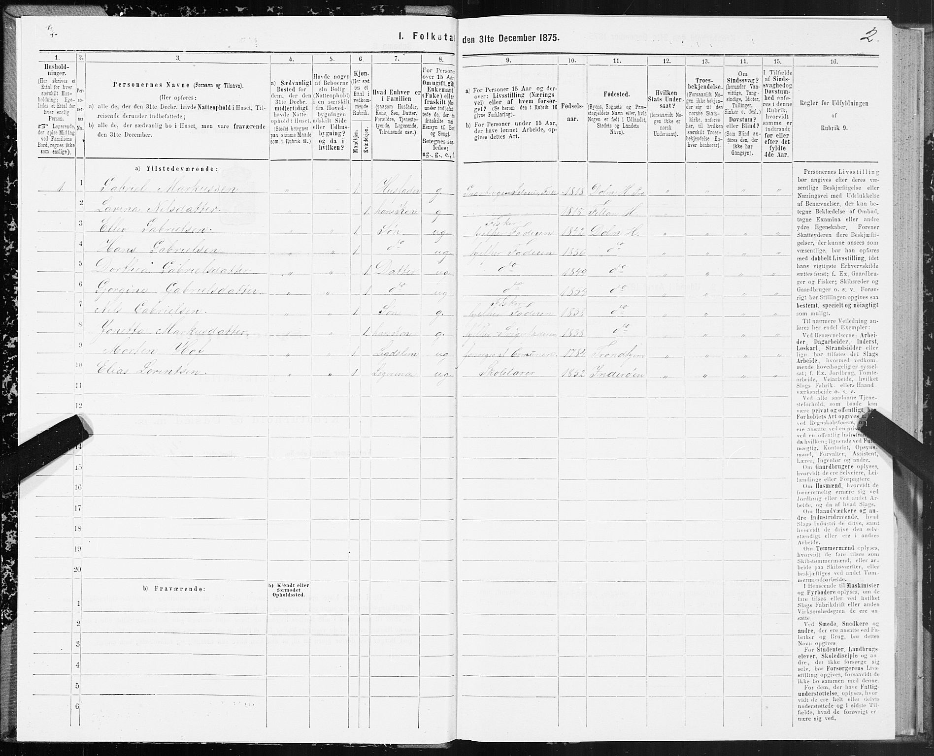 SAT, Folketelling 1875 for 1617P Hitra prestegjeld, 1875, s. 3002