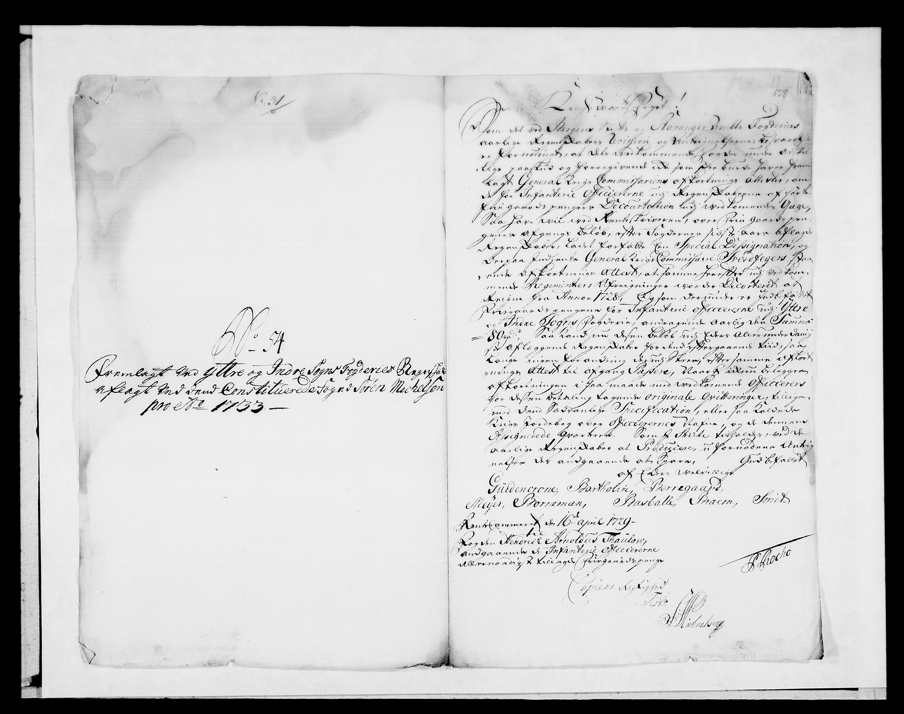 Rentekammeret inntil 1814, Reviderte regnskaper, Fogderegnskap, AV/RA-EA-4092/R52/L3337: Fogderegnskap Sogn, 1733, s. 214