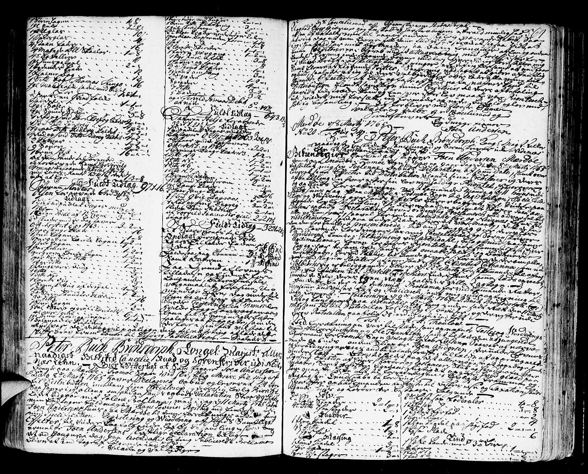 Nedenes sorenskriveri før 1824, SAK/1221-0007/H/Hc/L0030: Skifteprotokoll med register nr 21a, 1763-1767, s. 563b-564a
