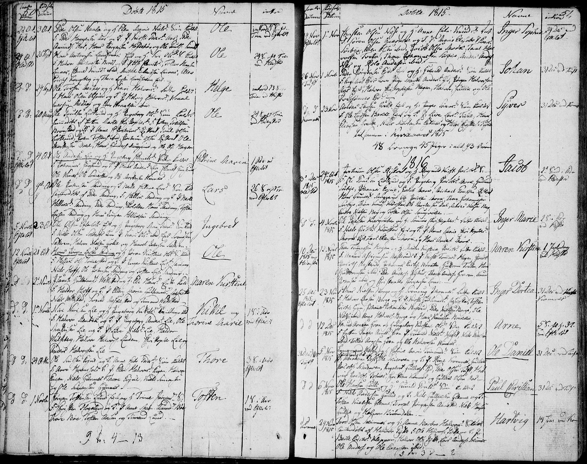 Sandsvær kirkebøker, SAKO/A-244/F/Fa/L0003: Ministerialbok nr. I 3, 1809-1817, s. 50-51